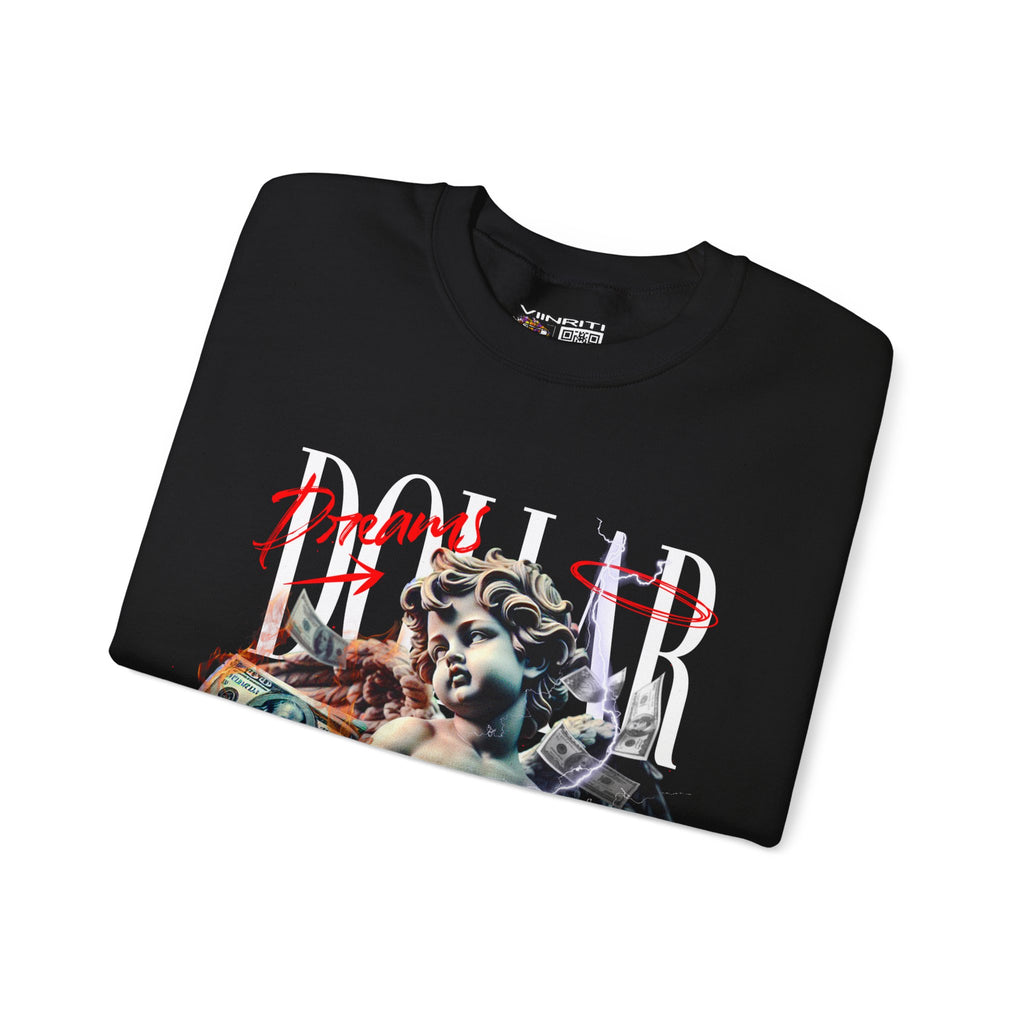 Crewneck Sweatshirt — 'Dollar' Statue Collage Graphic
