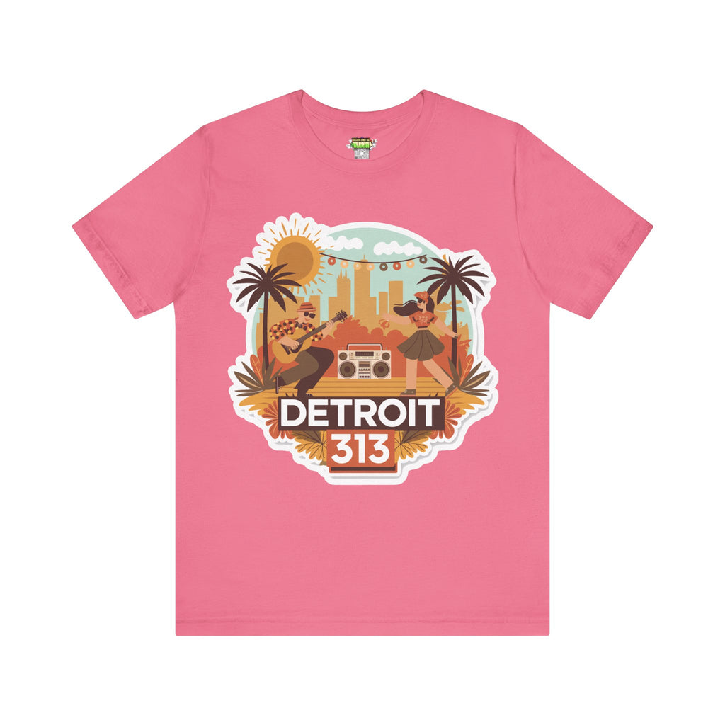 Detroit 313 Summer Retro Tee - Unisex Jersey Short Sleeve T-Shirt for City Lovers, Travel Enthusiasts, Casual Wear, Gifts, Summer Vibes