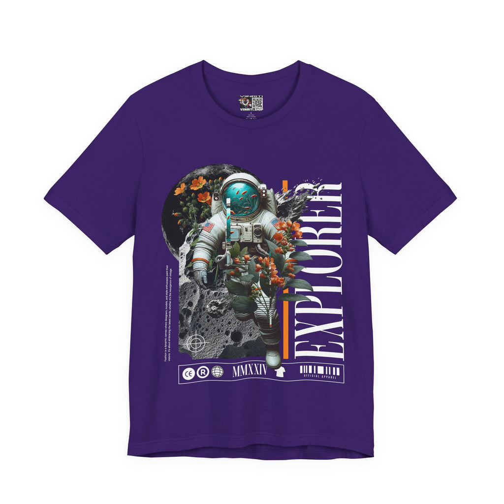 Astronaut Floral Tee — Space Explorer Graphic T-Shirt