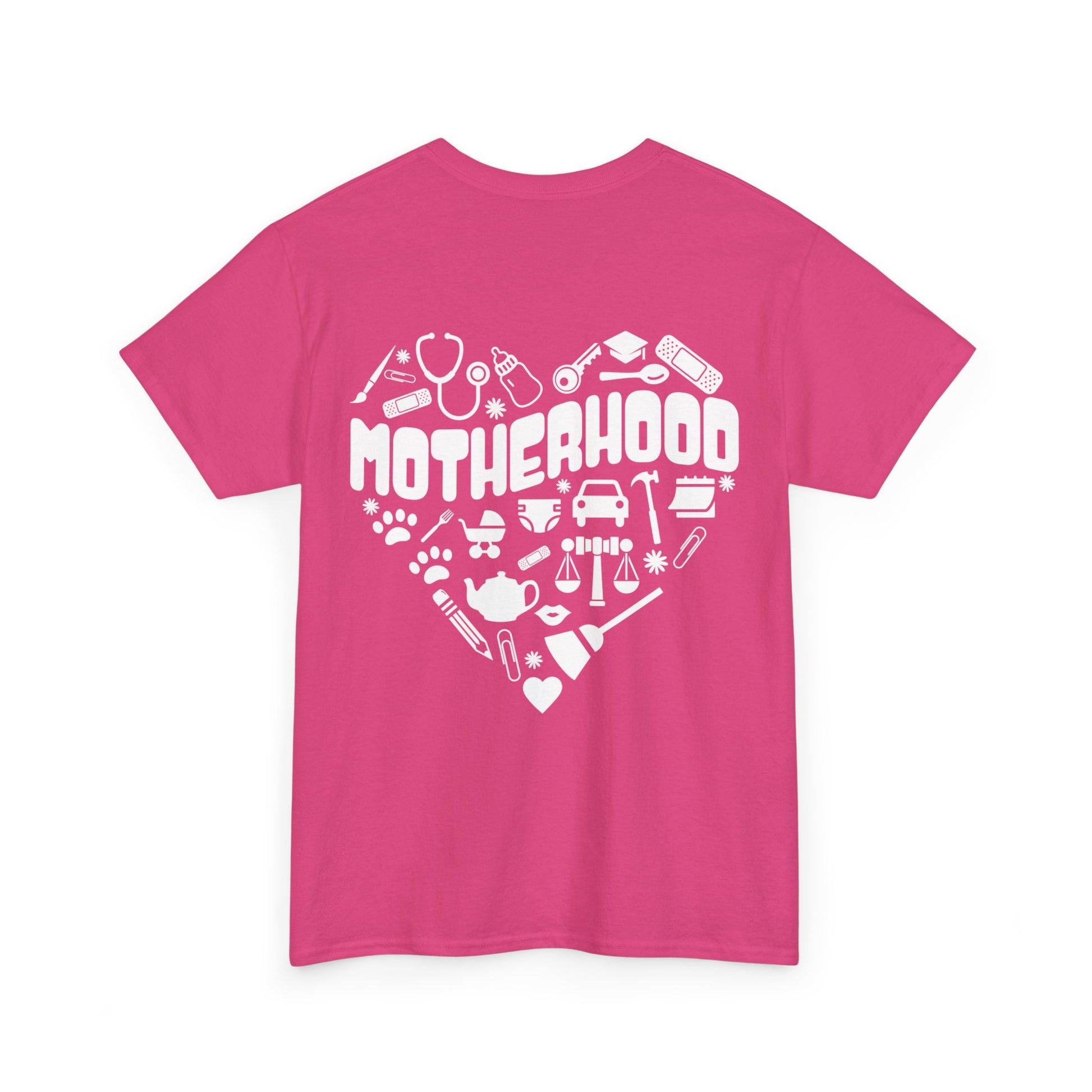 Motherhood Heart Tee — Mom Life Graphic T-Shirt