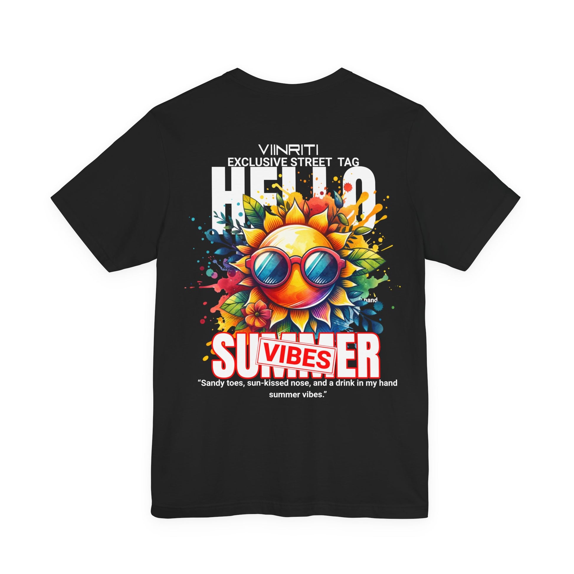 Summer Vibes Sunflower Tee - Colorful Sunglasses Graphic T-Shirt