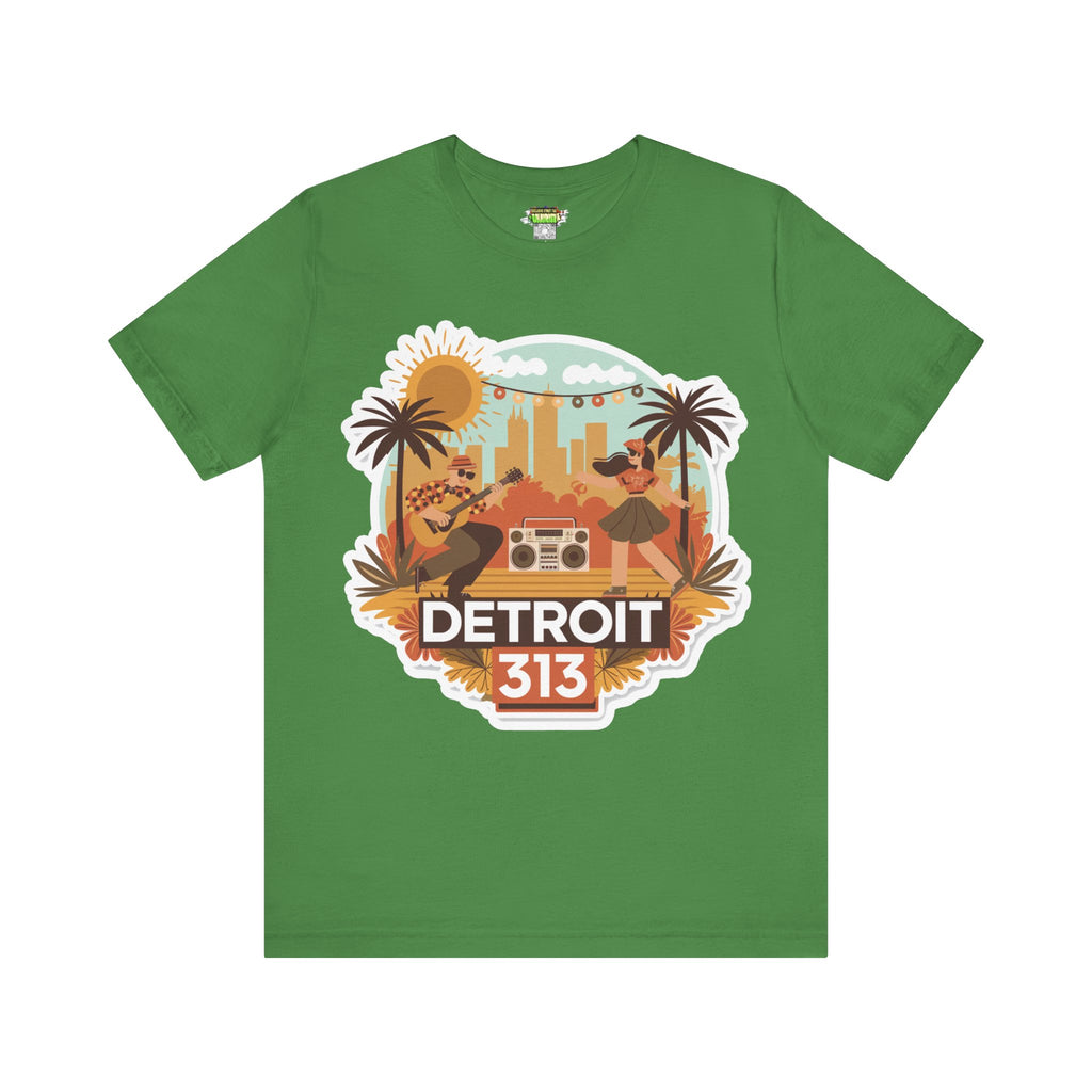 Detroit 313 Summer Retro Tee - Unisex Jersey Short Sleeve T-Shirt for City Lovers, Travel Enthusiasts, Casual Wear, Gifts, Summer Vibes