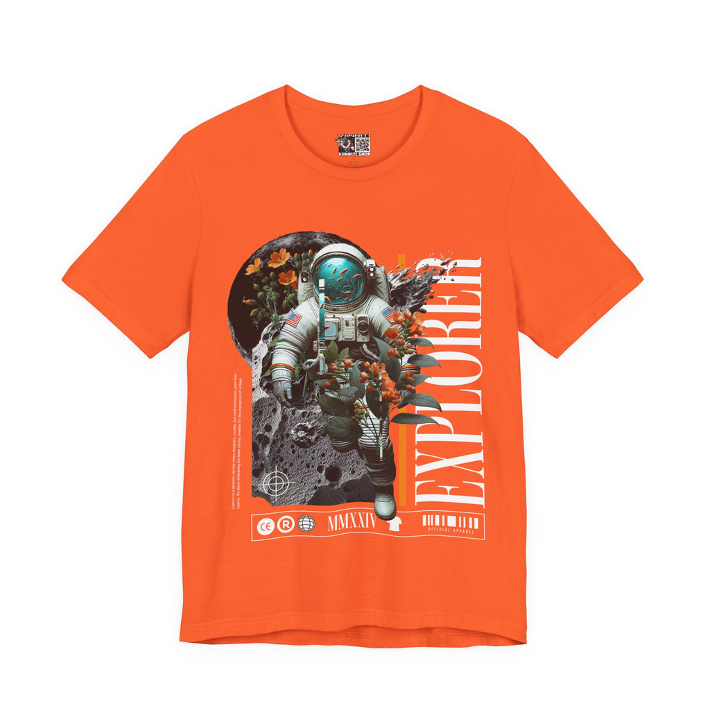 Astronaut Floral Tee — Space Explorer Graphic T-Shirt