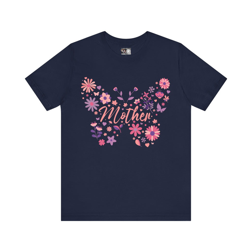 Butterfly Mother T-Shirt,Tee for Mom, Floral Gift, Birthday Present, Mother's Day Apparel, Cute Butterfly Design