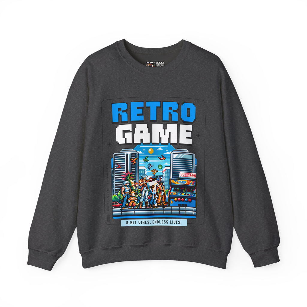 Retro Game Sweatshirt — Vintage 8-Bit Arcade Graphic Crewneck