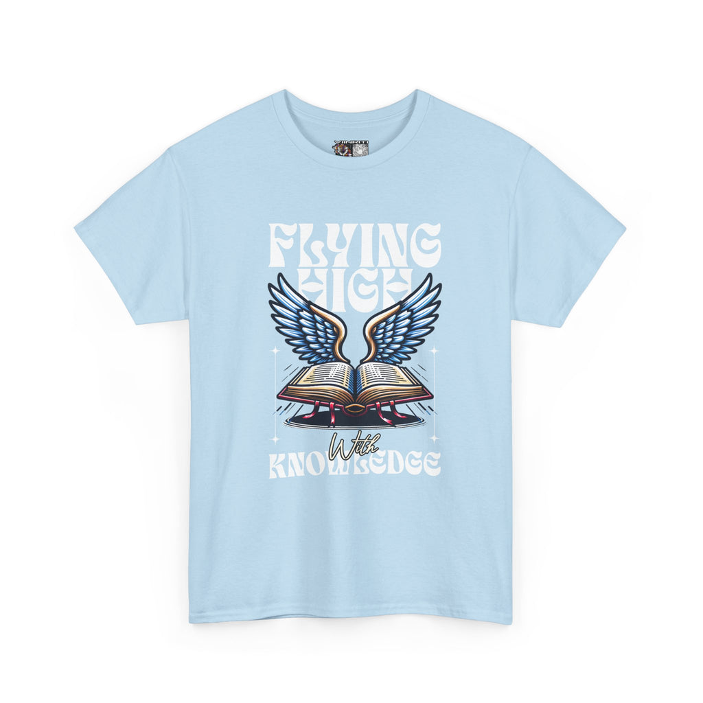 ""Flying High Knowledge T-Shirt — Vintage Winged Book Graphic Tee