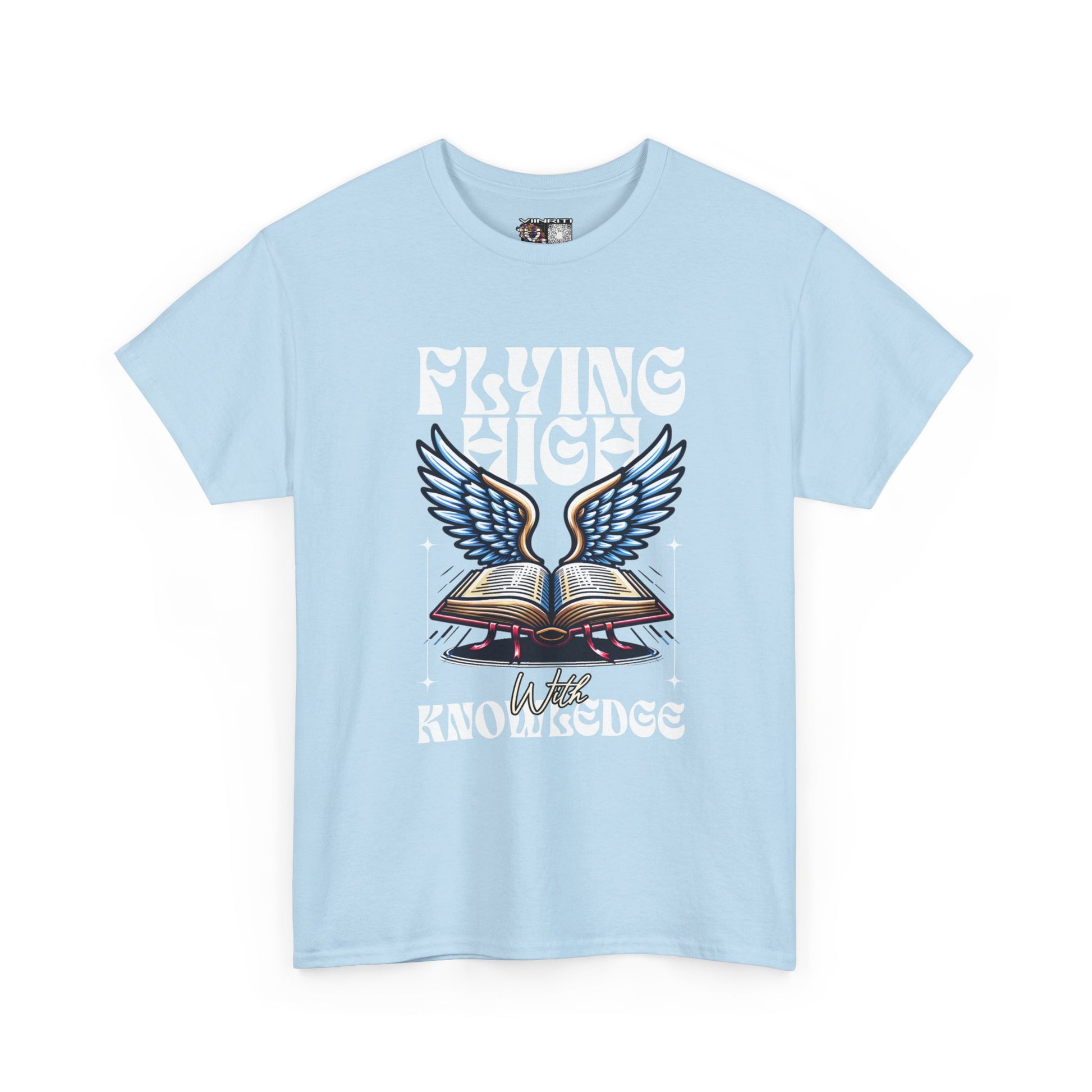 ""Flying High Knowledge T-Shirt — Vintage Winged Book Graphic Tee