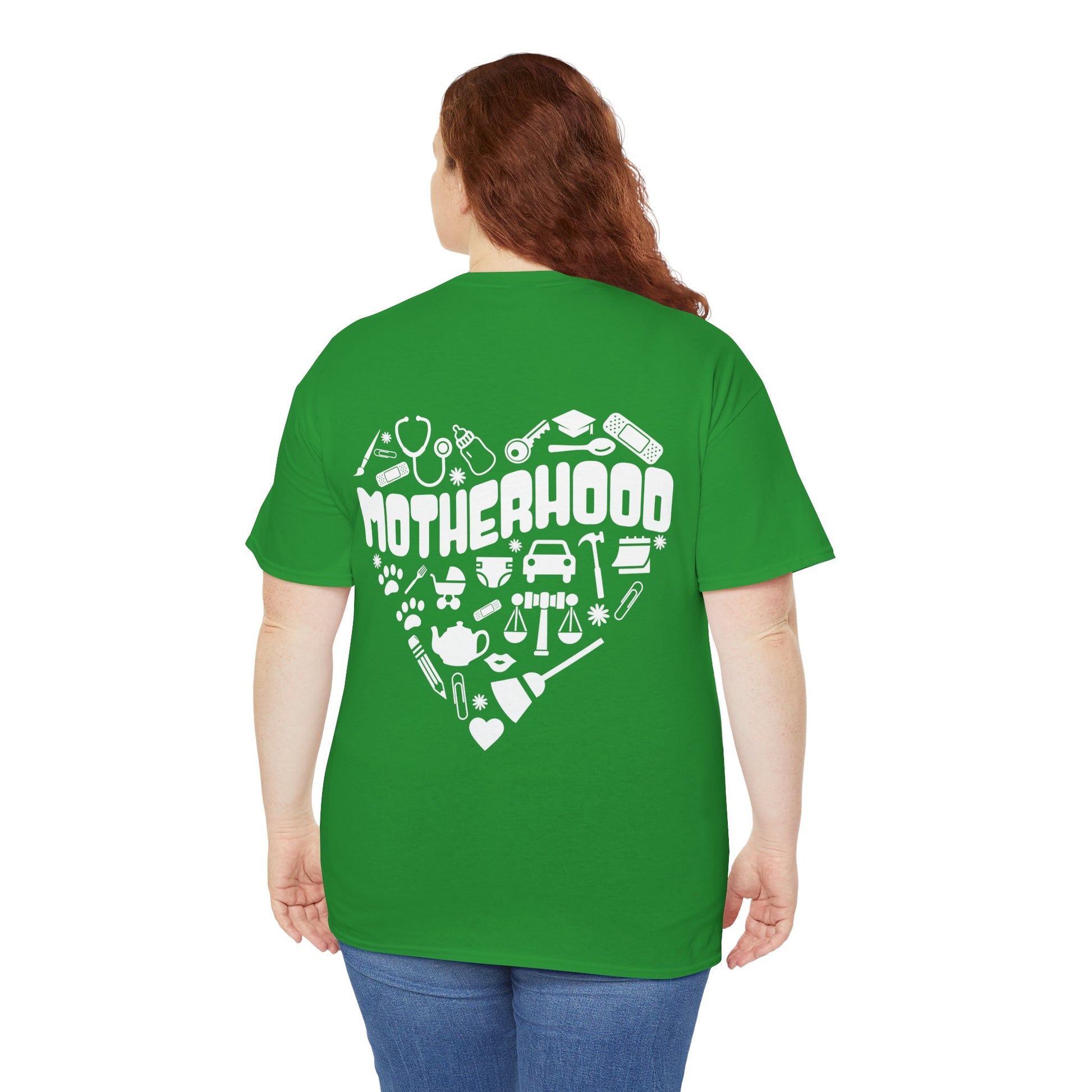 Motherhood Heart Tee — Mom Life Graphic T-Shirt