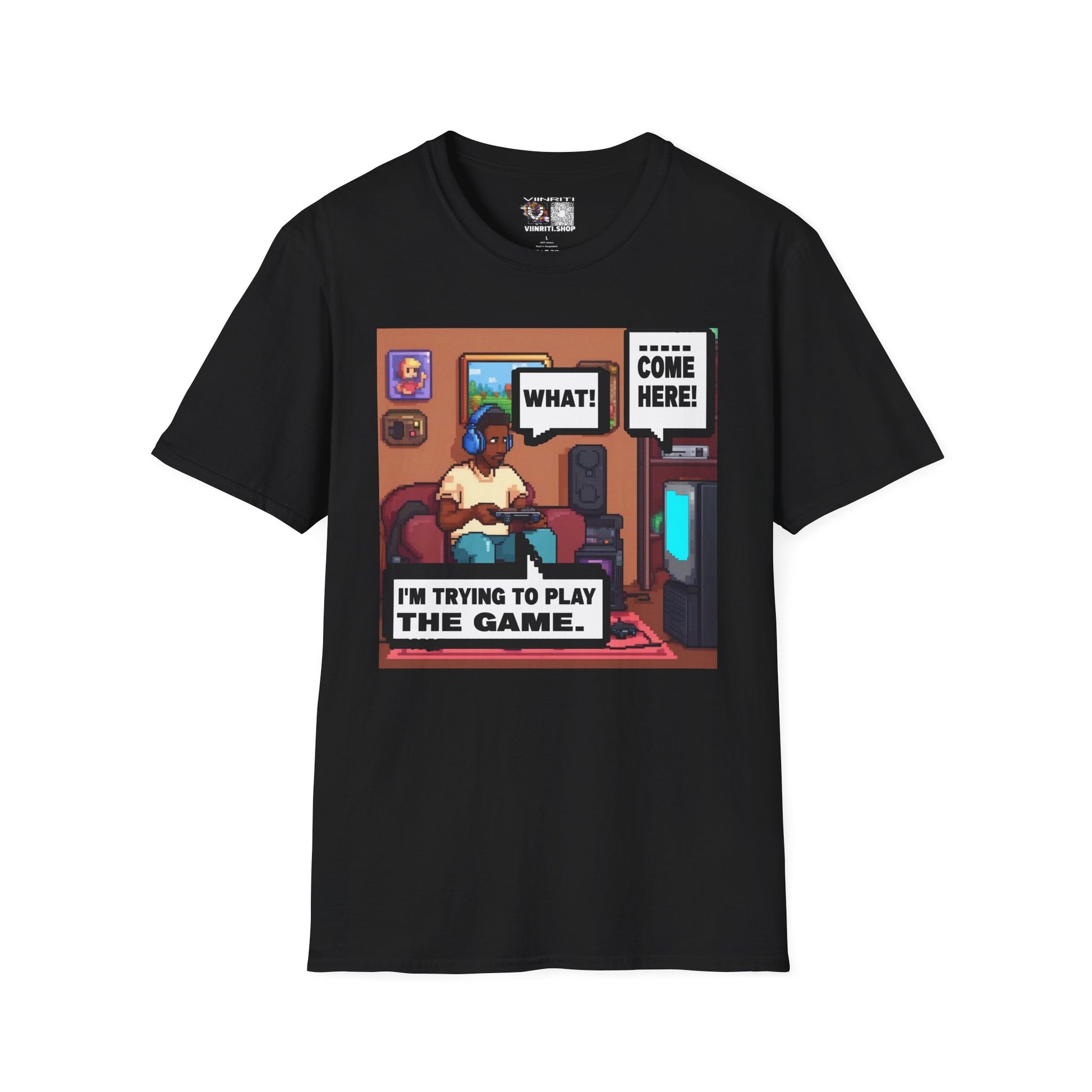 Gamer Comic Tee — "I'm Trying to Play the Game" Graphic T-Shirt