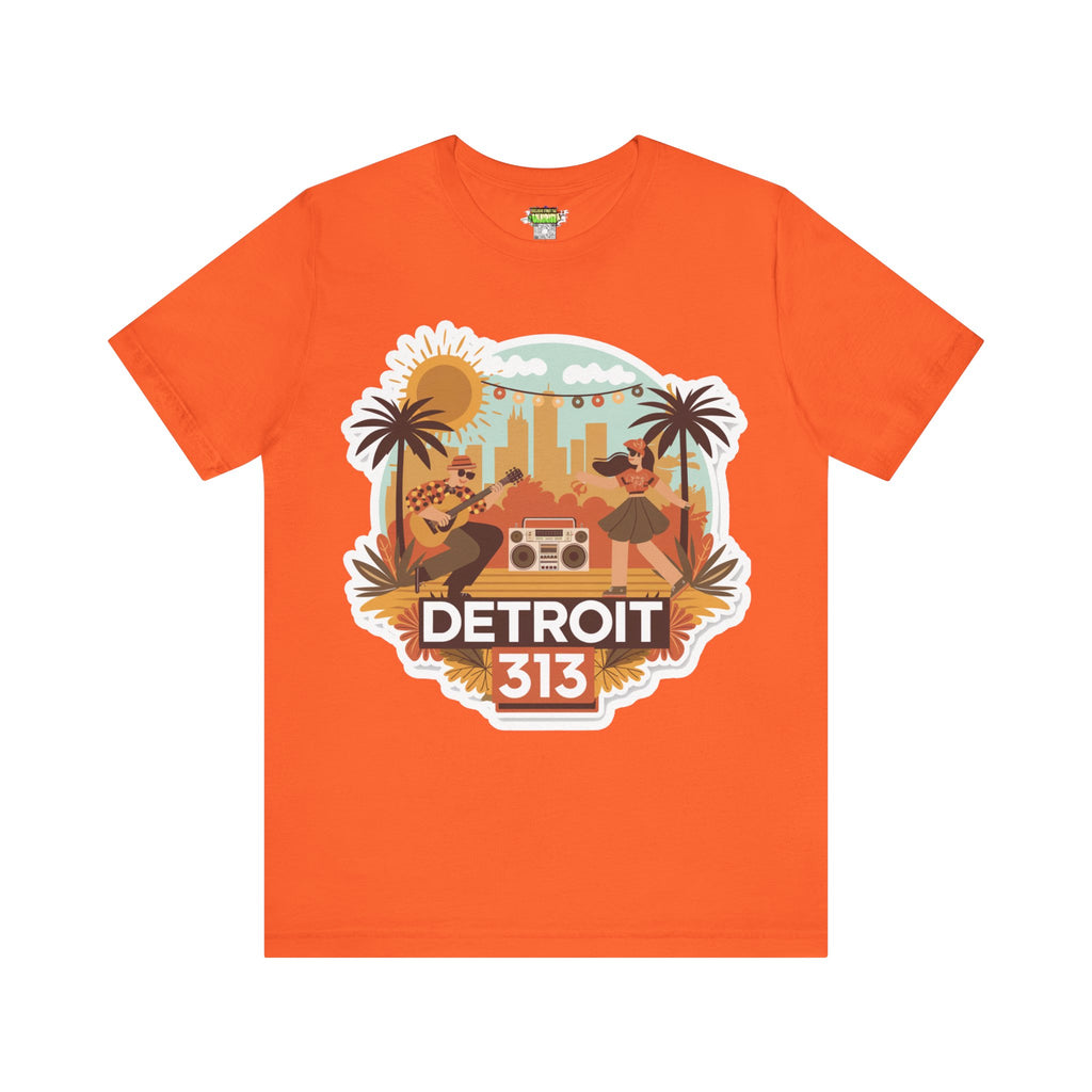 Detroit 313 Summer Retro Tee - Unisex Jersey Short Sleeve T-Shirt for City Lovers, Travel Enthusiasts, Casual Wear, Gifts, Summer Vibes