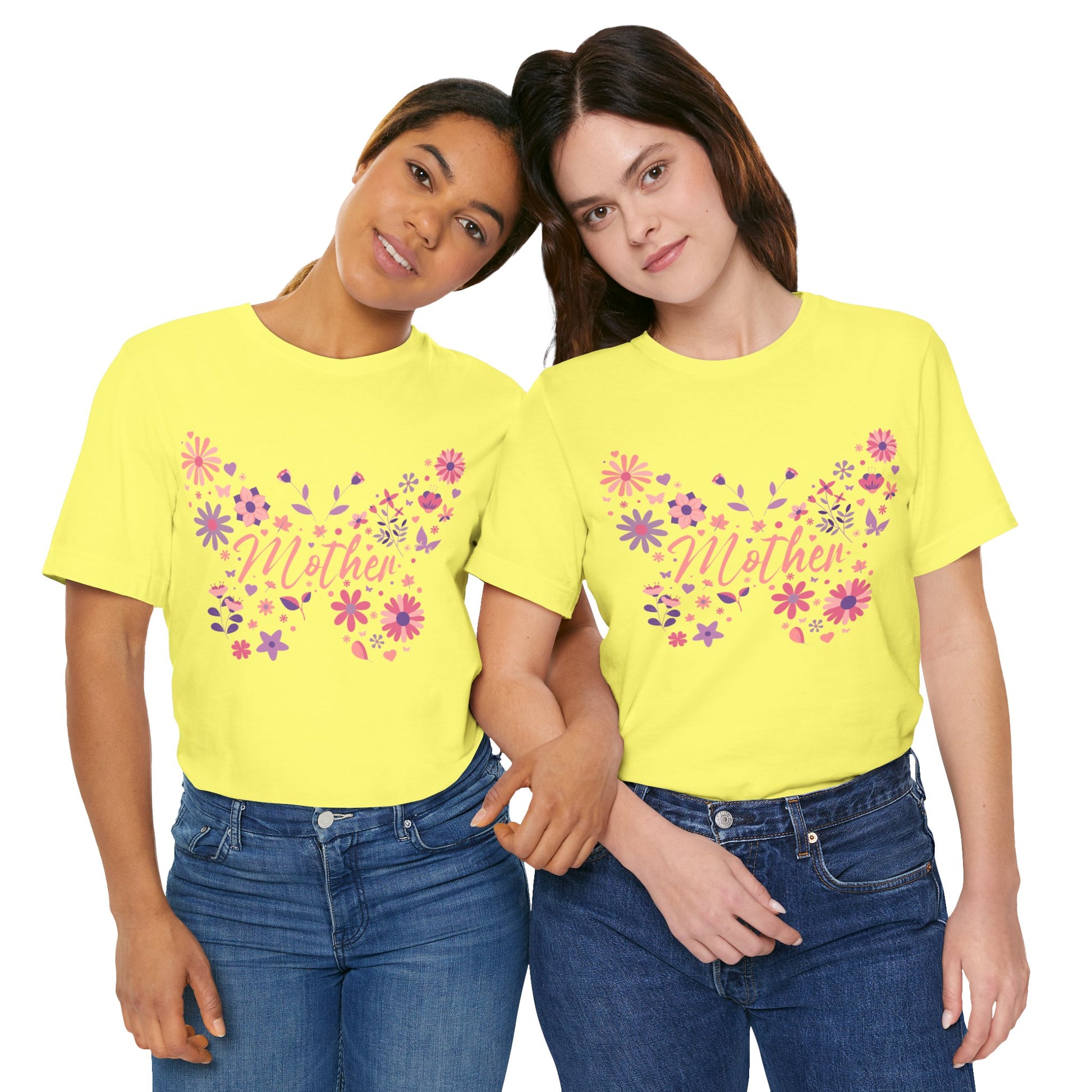 Butterfly Mother T-Shirt,Tee for Mom, Floral Gift, Birthday Present, Mother's Day Apparel, Cute Butterfly Design
