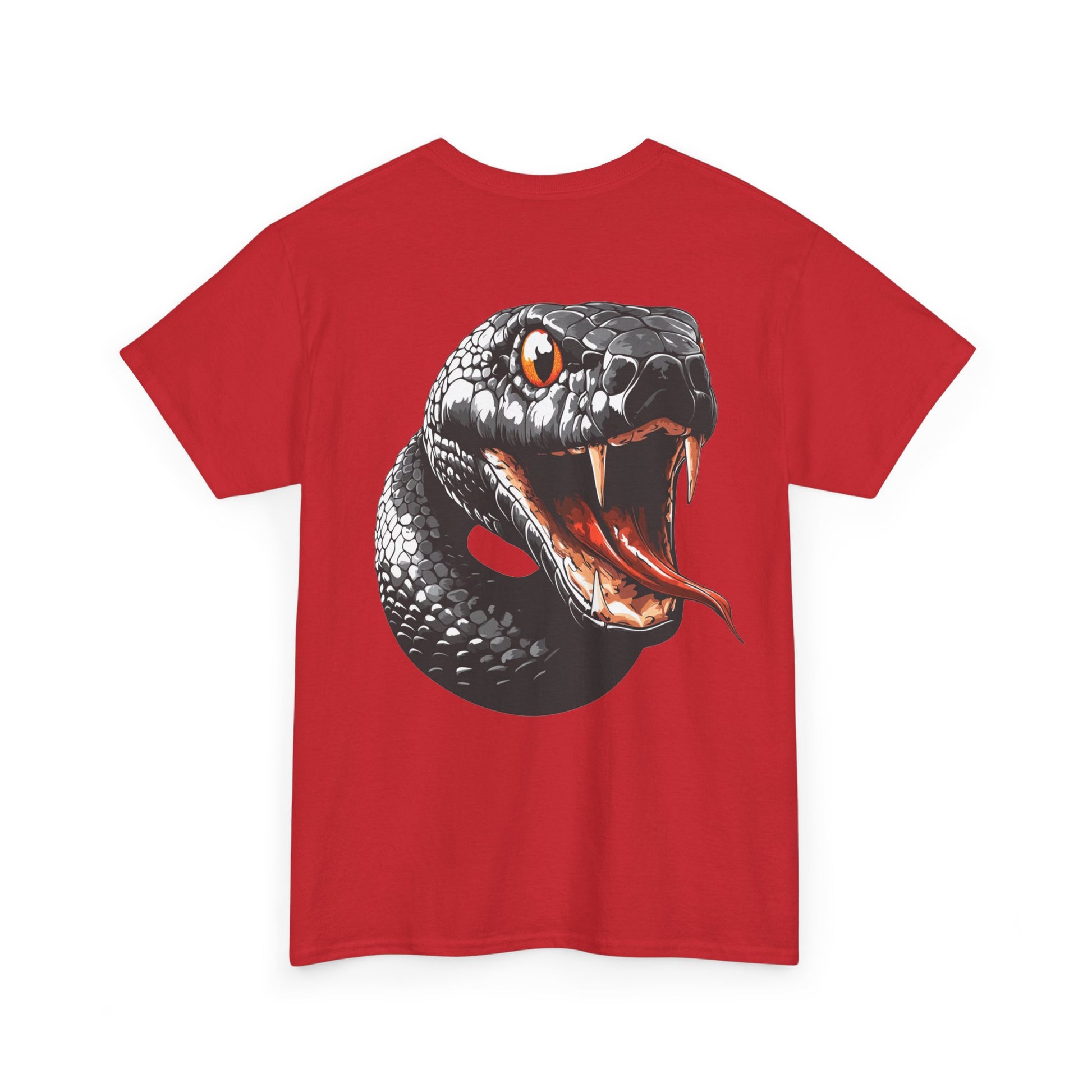 """"VIINRITI Snake Head Graphic Tee — Fierce Black Snake Illustration T-Shirt