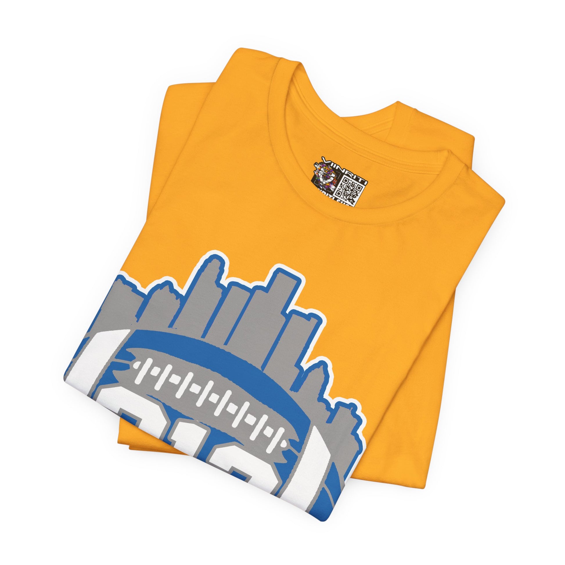 Detroit 313 Football T-Shirt — City Skyline & Number 313 Logo