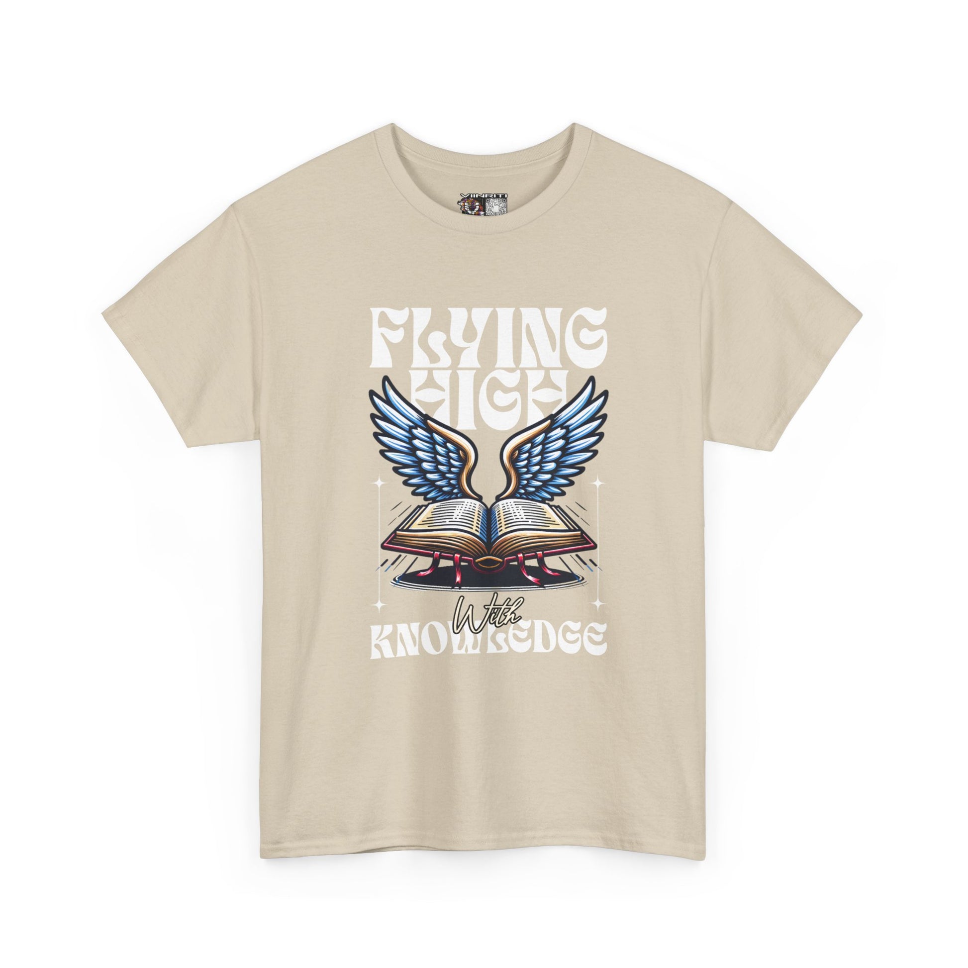 ""Flying High Knowledge T-Shirt — Vintage Winged Book Graphic Tee
