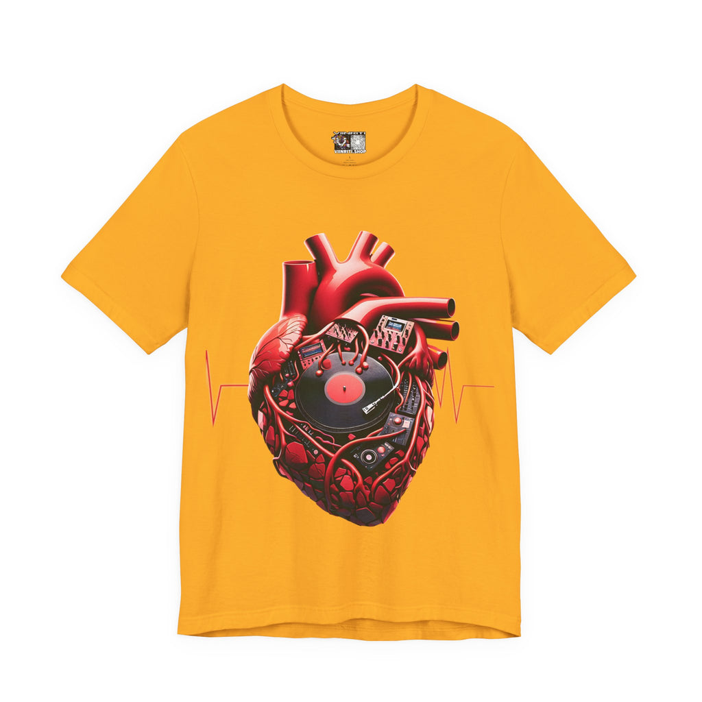 Heart Beat Vinyl Tee — Anatomical Heart Record T-Shirt