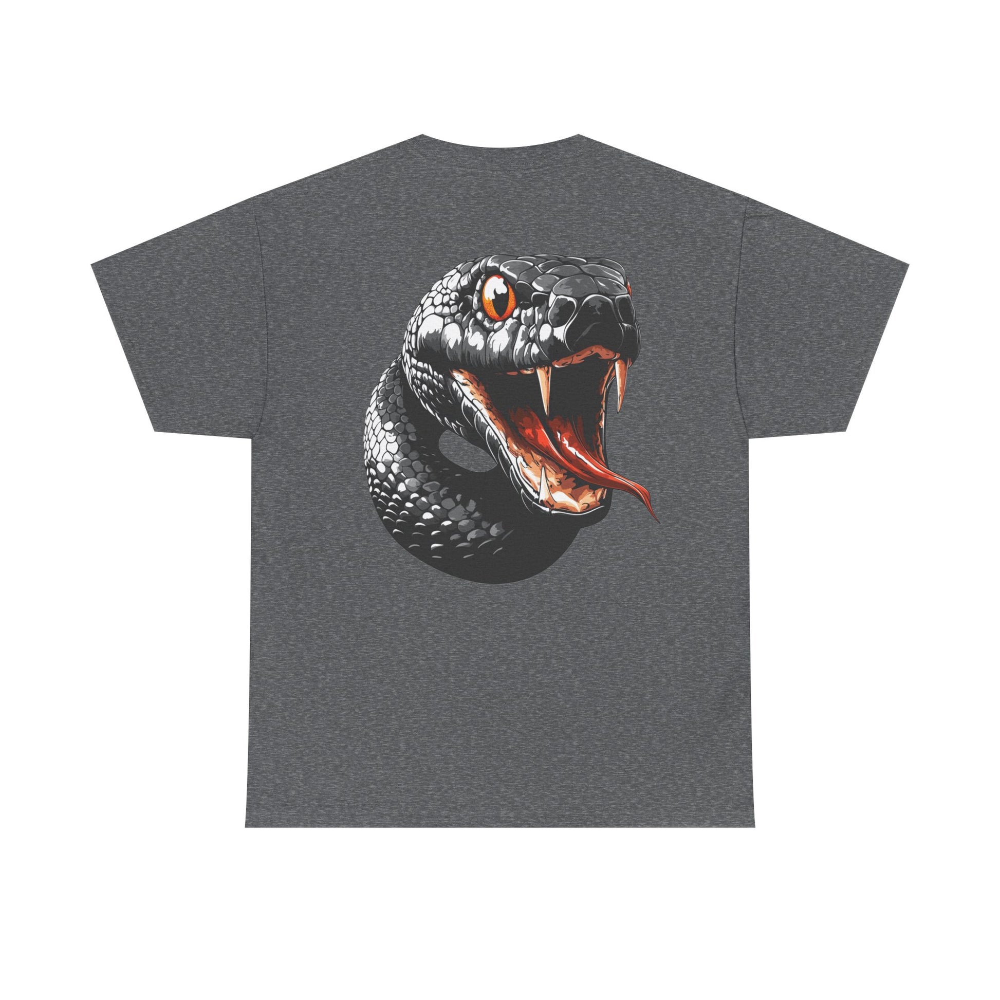 """"VIINRITI Snake Head Graphic Tee — Fierce Black Snake Illustration T-Shirt