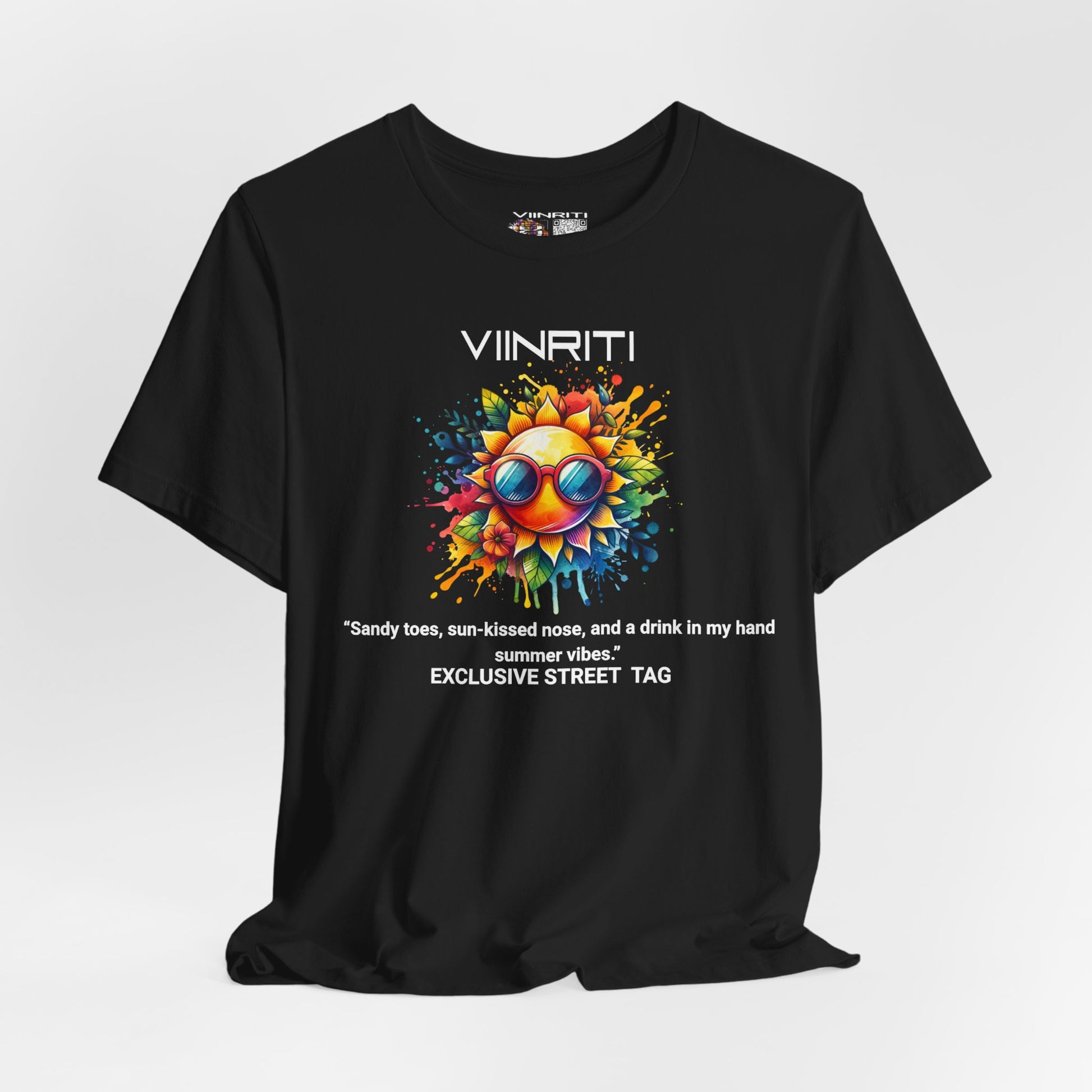 Summer Vibes Sunflower Tee - Colorful Sunglasses Graphic T-Shirt