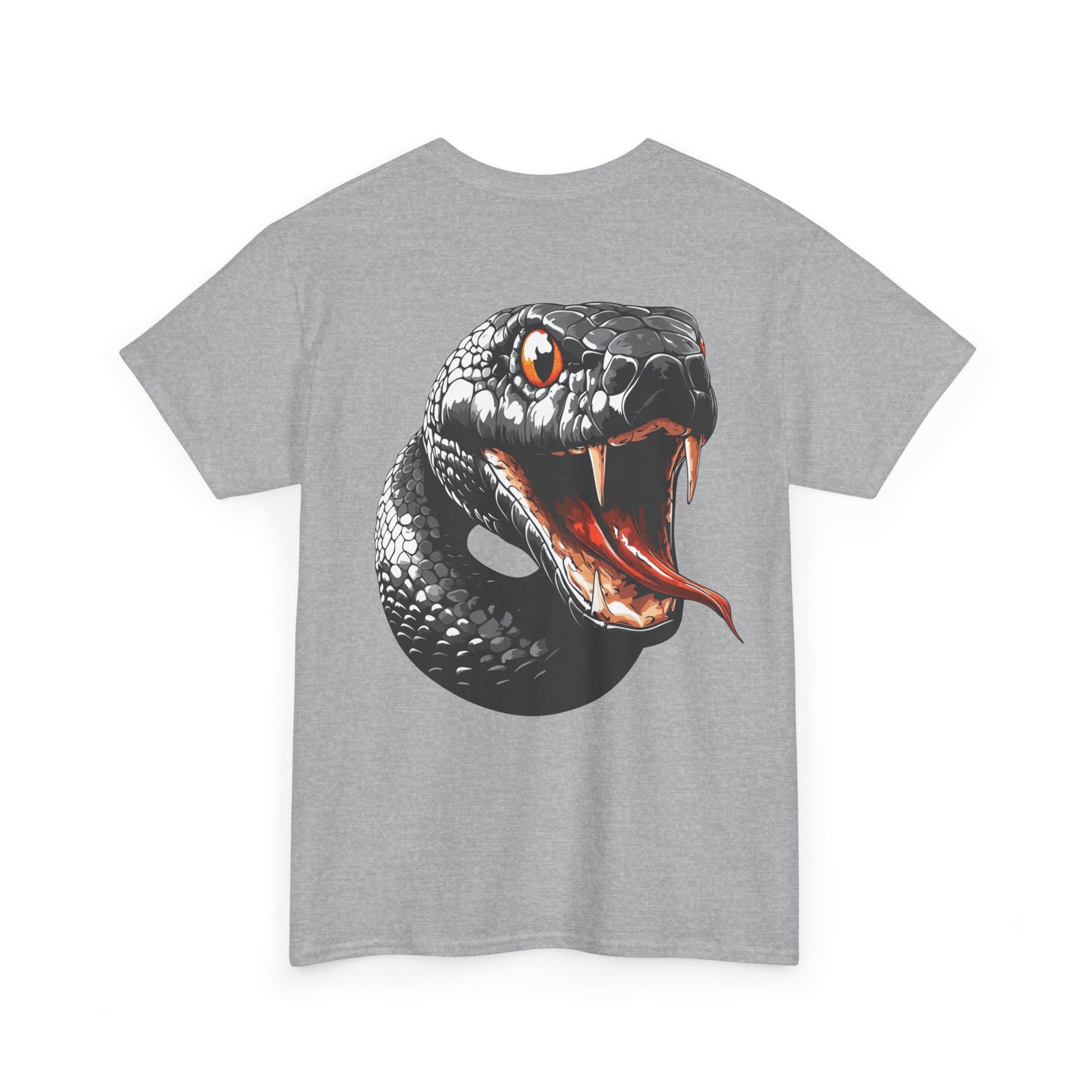 """"VIINRITI Snake Head Graphic Tee — Fierce Black Snake Illustration T-Shirt