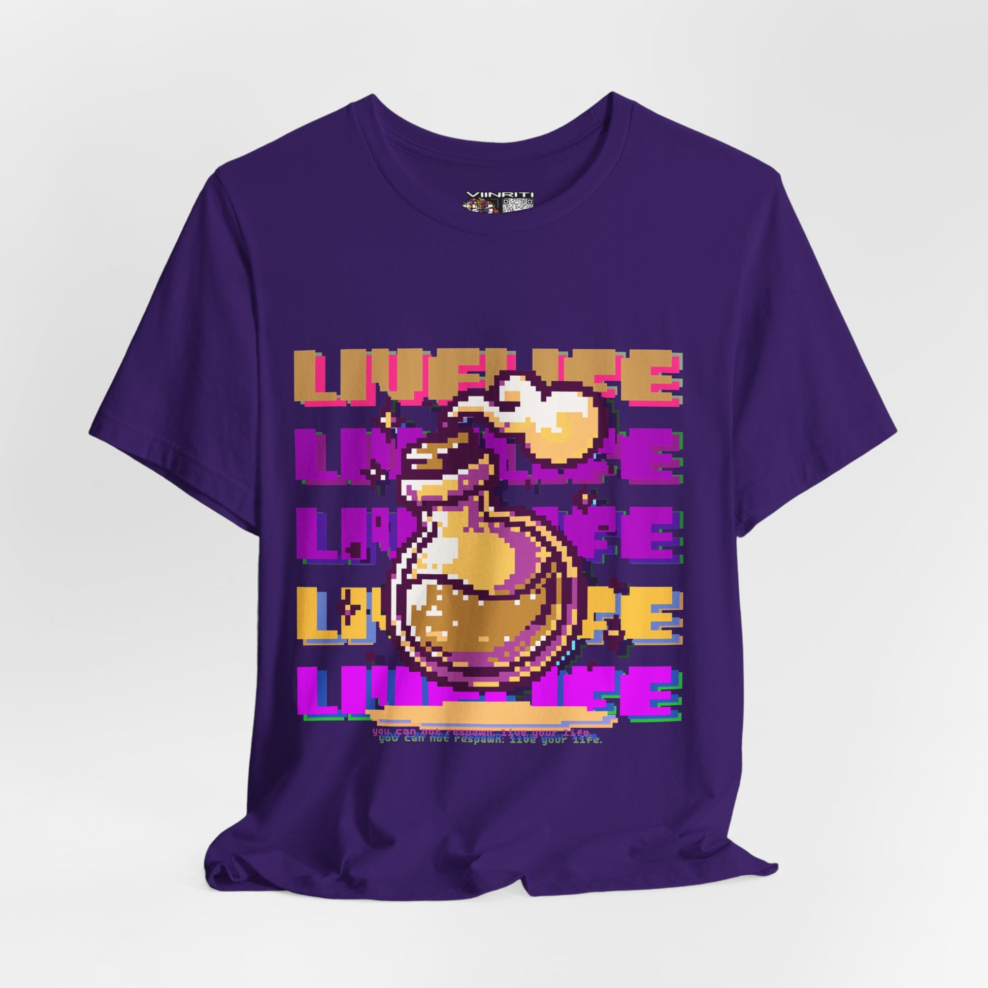 Live Life Pixel Frog Graphic Tee — Retro Gaming Nature T-Shirt