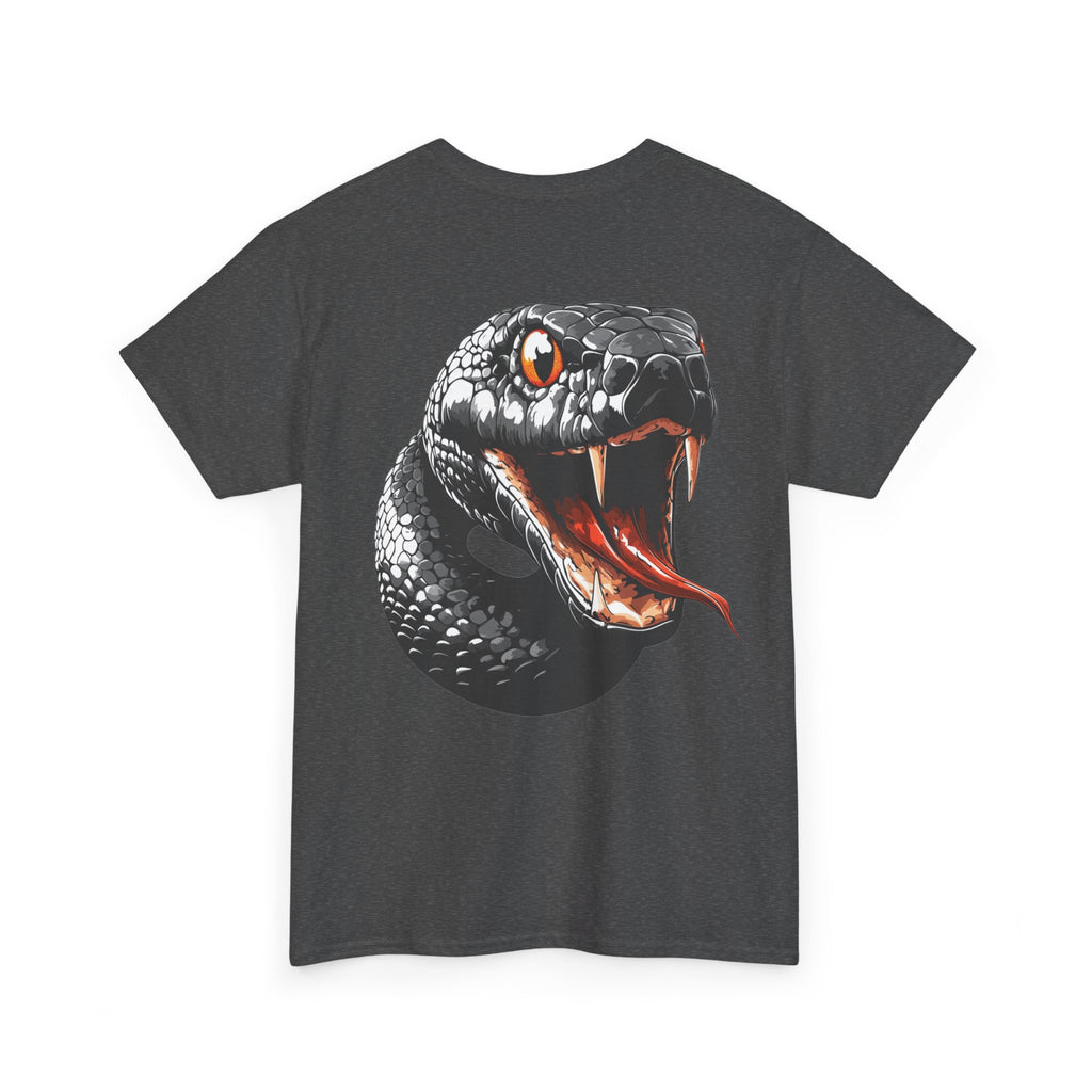 """"VIINRITI Snake Head Graphic Tee — Fierce Black Snake Illustration T-Shirt