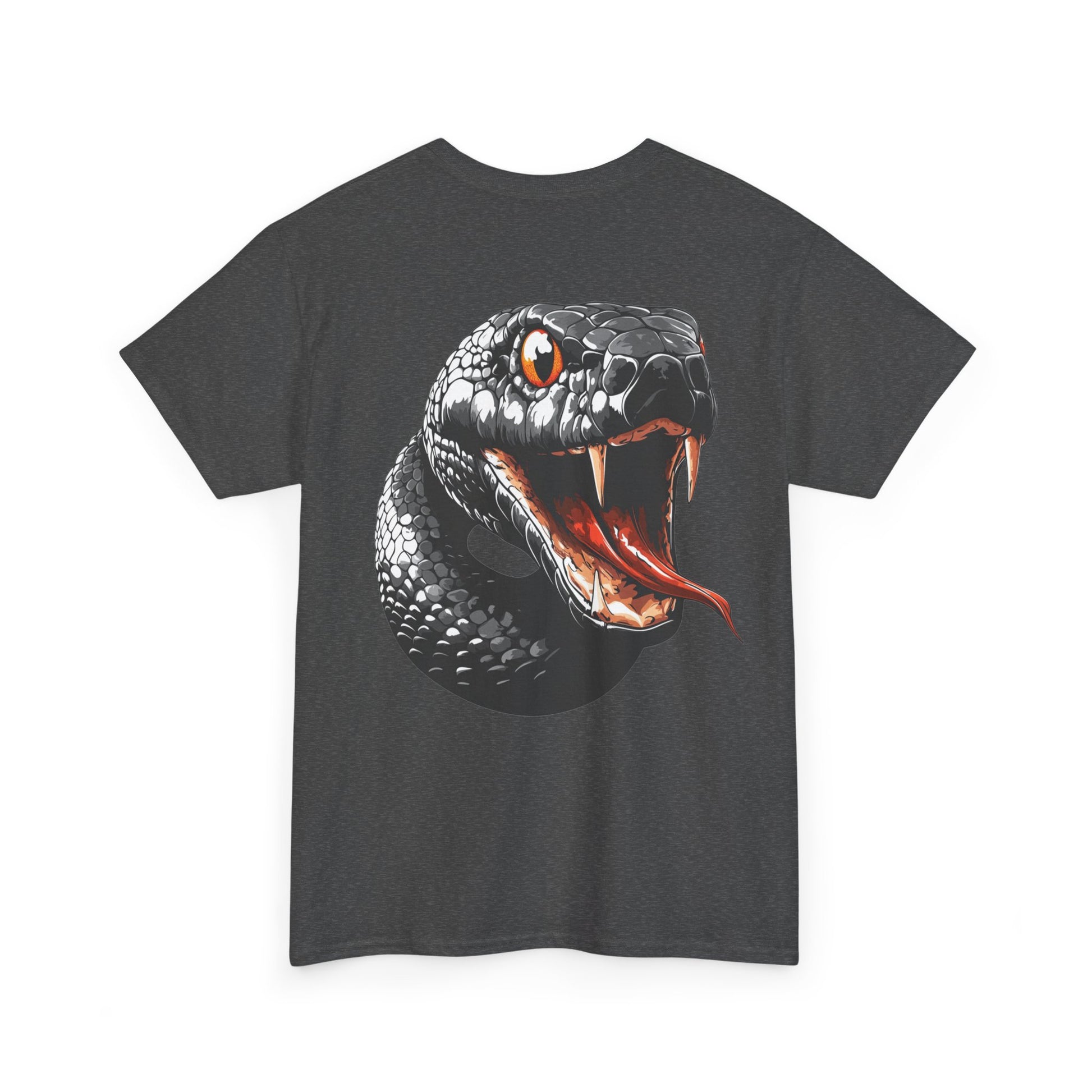 """"VIINRITI Snake Head Graphic Tee — Fierce Black Snake Illustration T-Shirt