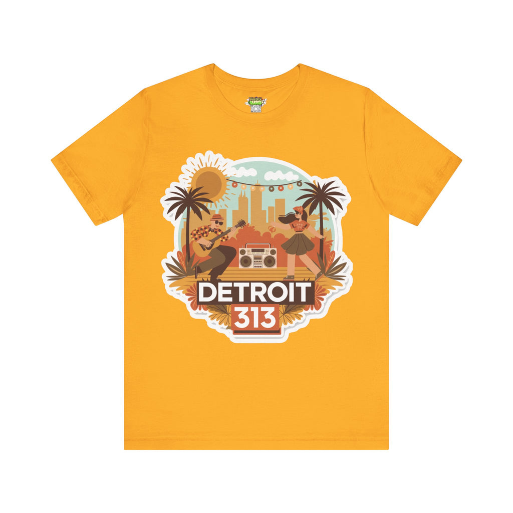 Detroit 313 Summer Retro Tee - Unisex Jersey Short Sleeve T-Shirt for City Lovers, Travel Enthusiasts, Casual Wear, Gifts, Summer Vibes