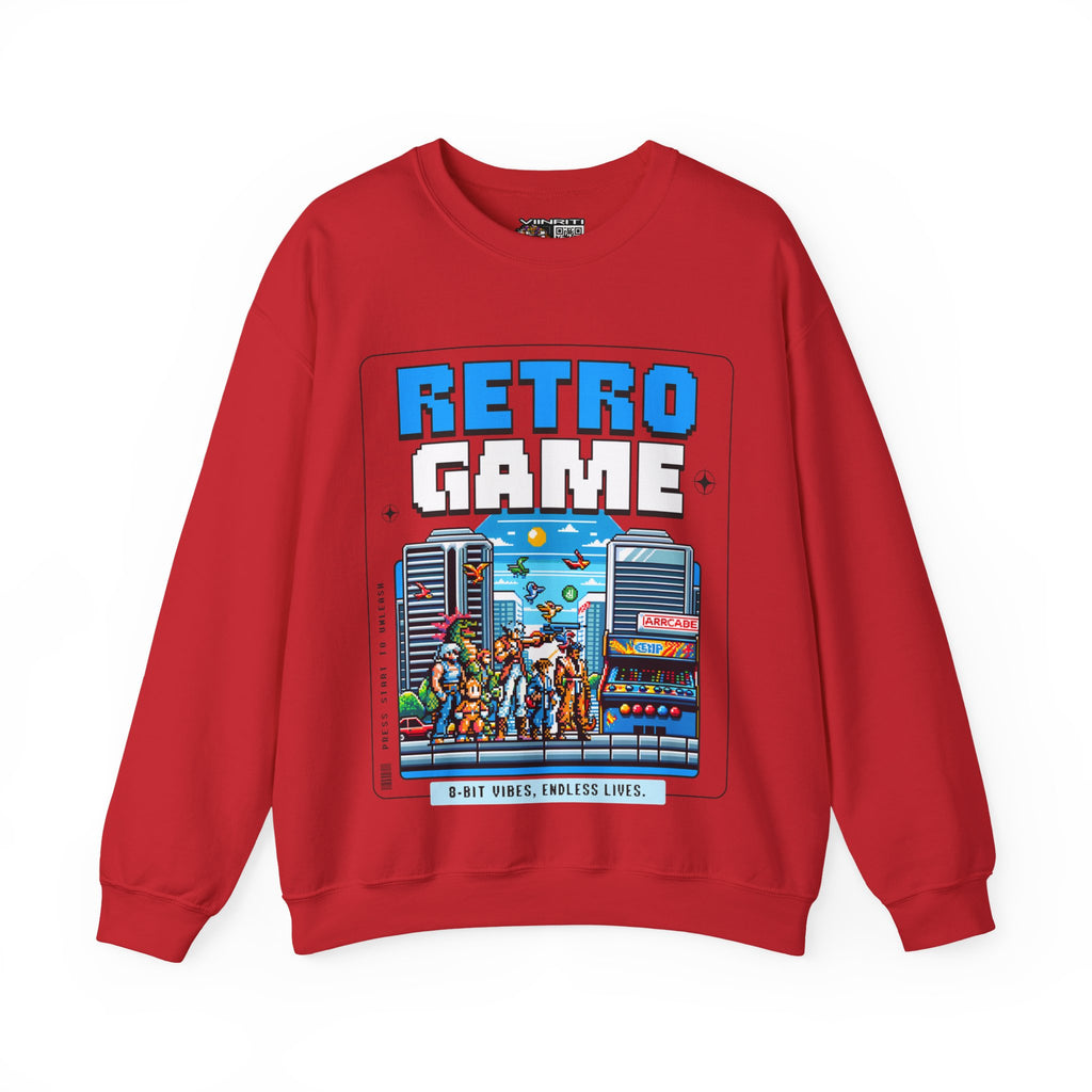 Retro Game Sweatshirt — Vintage 8-Bit Arcade Graphic Crewneck