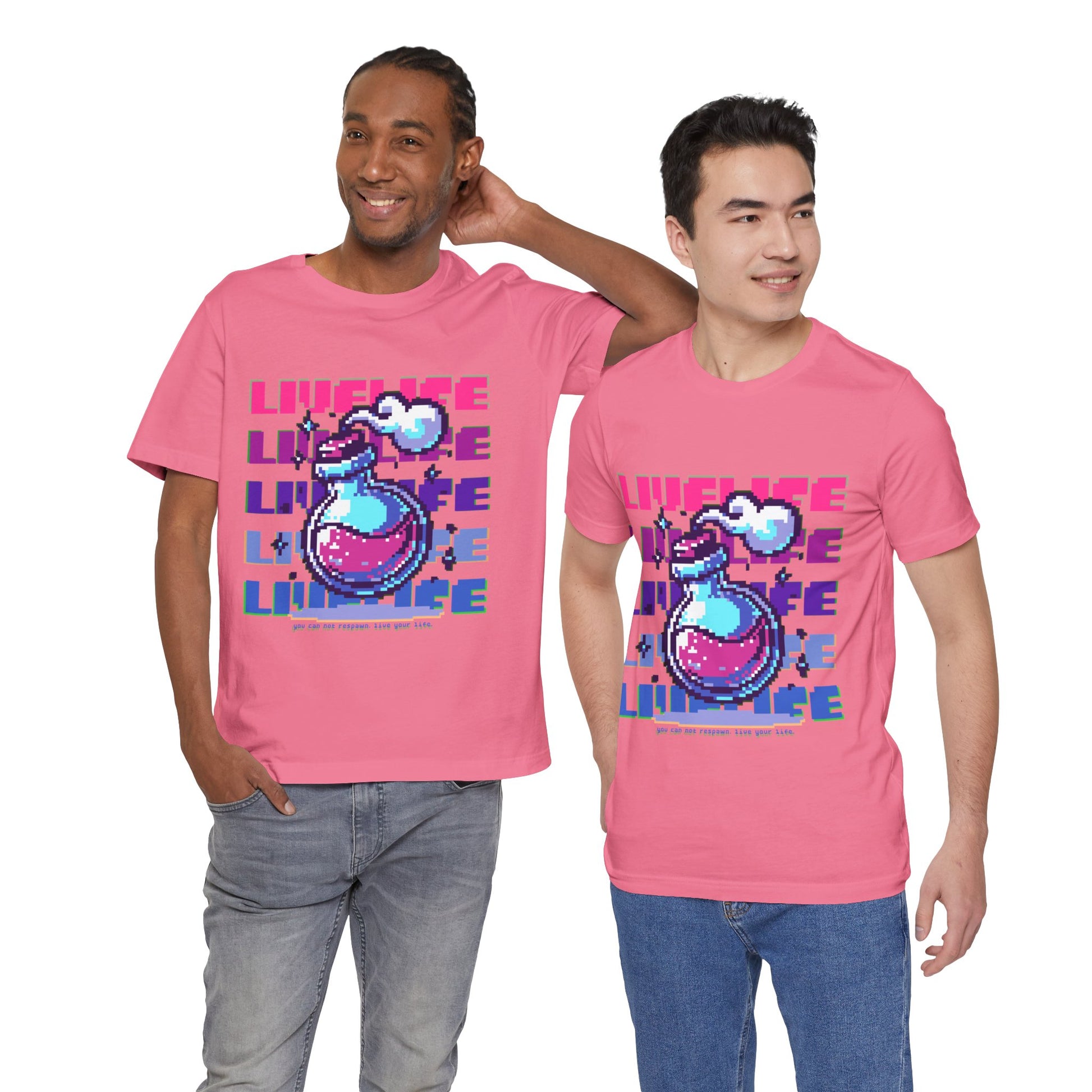 Live Life Pixel Frog Graphic Tee — Retro Gaming Nature T-Shirt