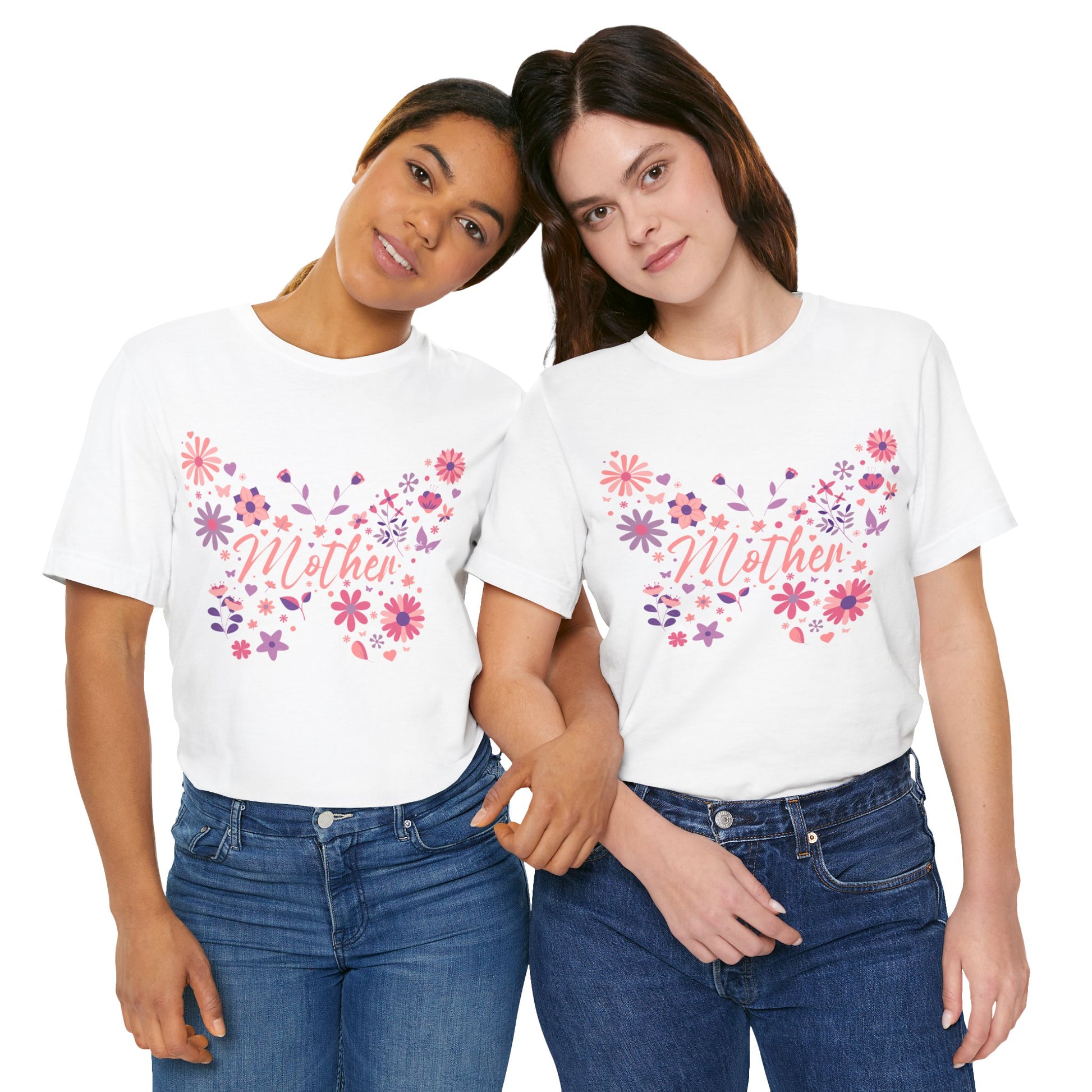 Butterfly Mother T-Shirt,Tee for Mom, Floral Gift, Birthday Present, Mother's Day Apparel, Cute Butterfly Design