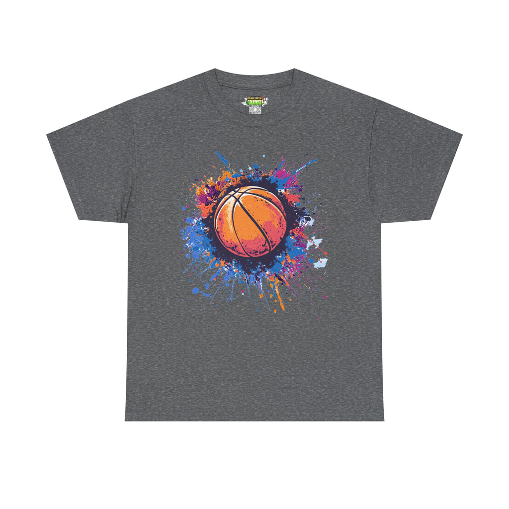 Vibrant Basketball Splash Tee - Perfect for Sports Lovers, Game Days, Casual Wear, Gifts for Athletes, Youth Basketball Events