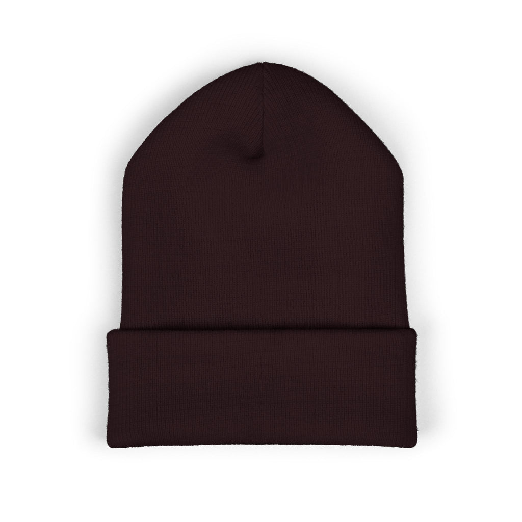 Embroidered 'Viinriti Est' Cuffed Beanie — Classic Knit Winter Hat