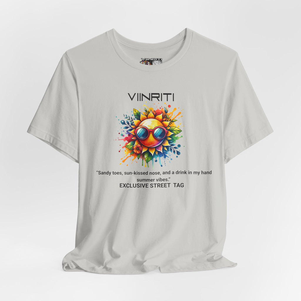 Summer Vibes Sunflower Tee - Colorful Sunglasses Graphic T-Shirt