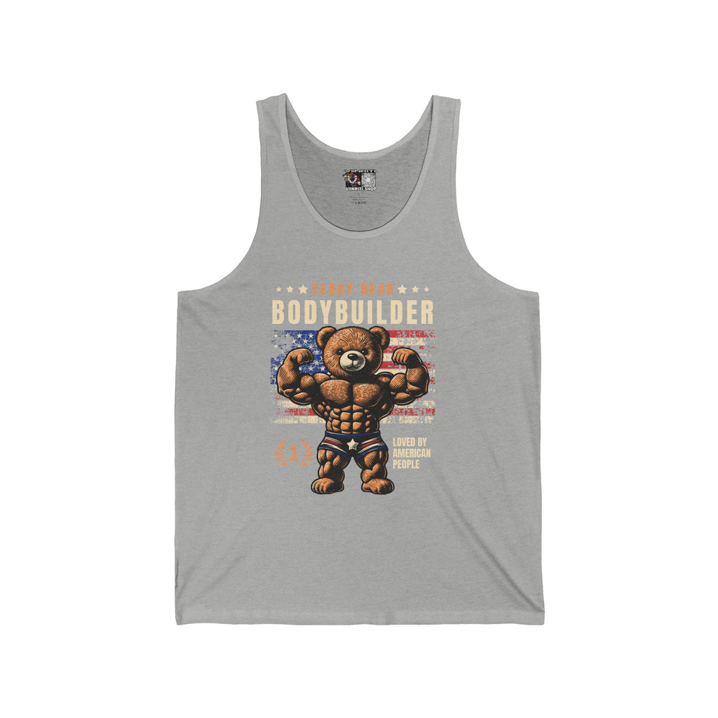 Bodybuilder Bear Tank Top — Funny Muscle Teddy Gym Tank