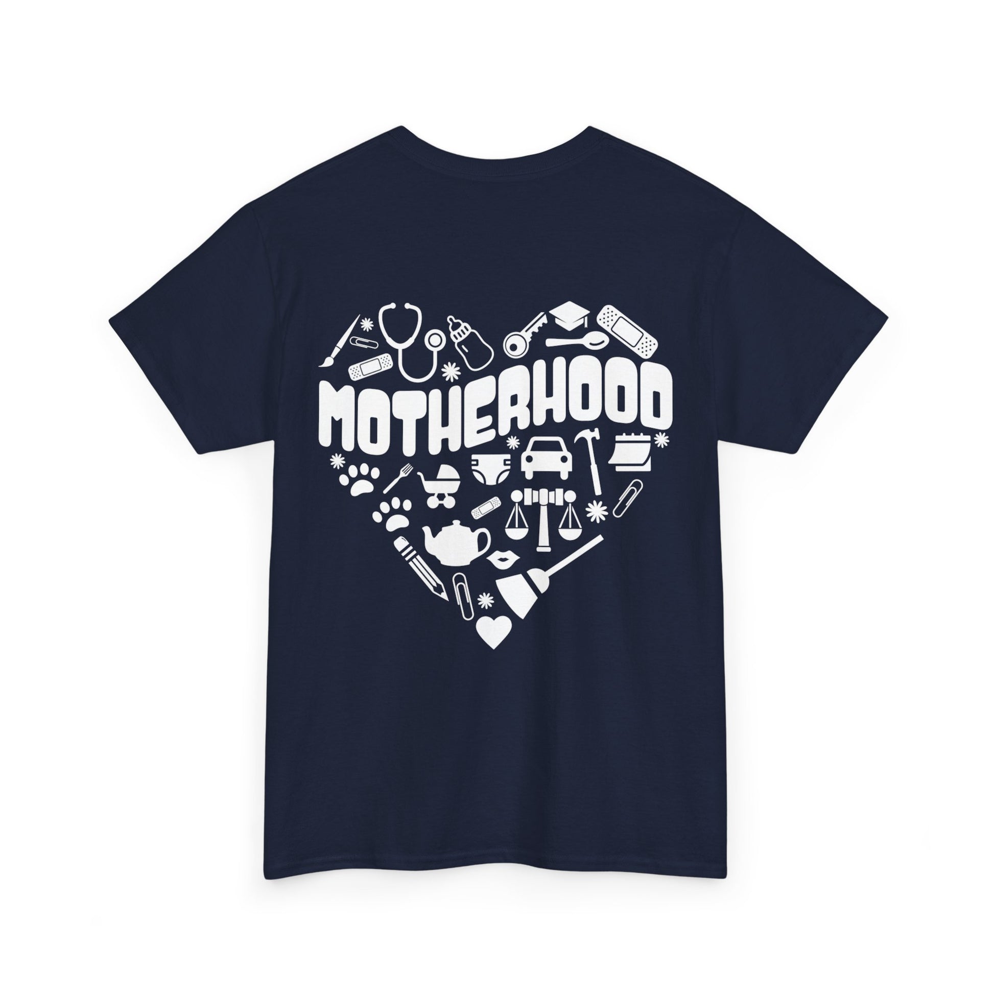 Motherhood Heart Tee — Mom Life Graphic T-Shirt