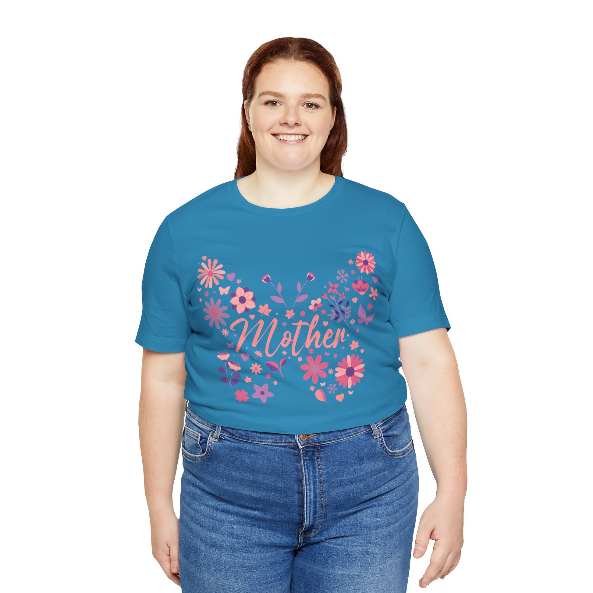 Butterfly Mother T-Shirt,Tee for Mom, Floral Gift, Birthday Present, Mother's Day Apparel, Cute Butterfly Design