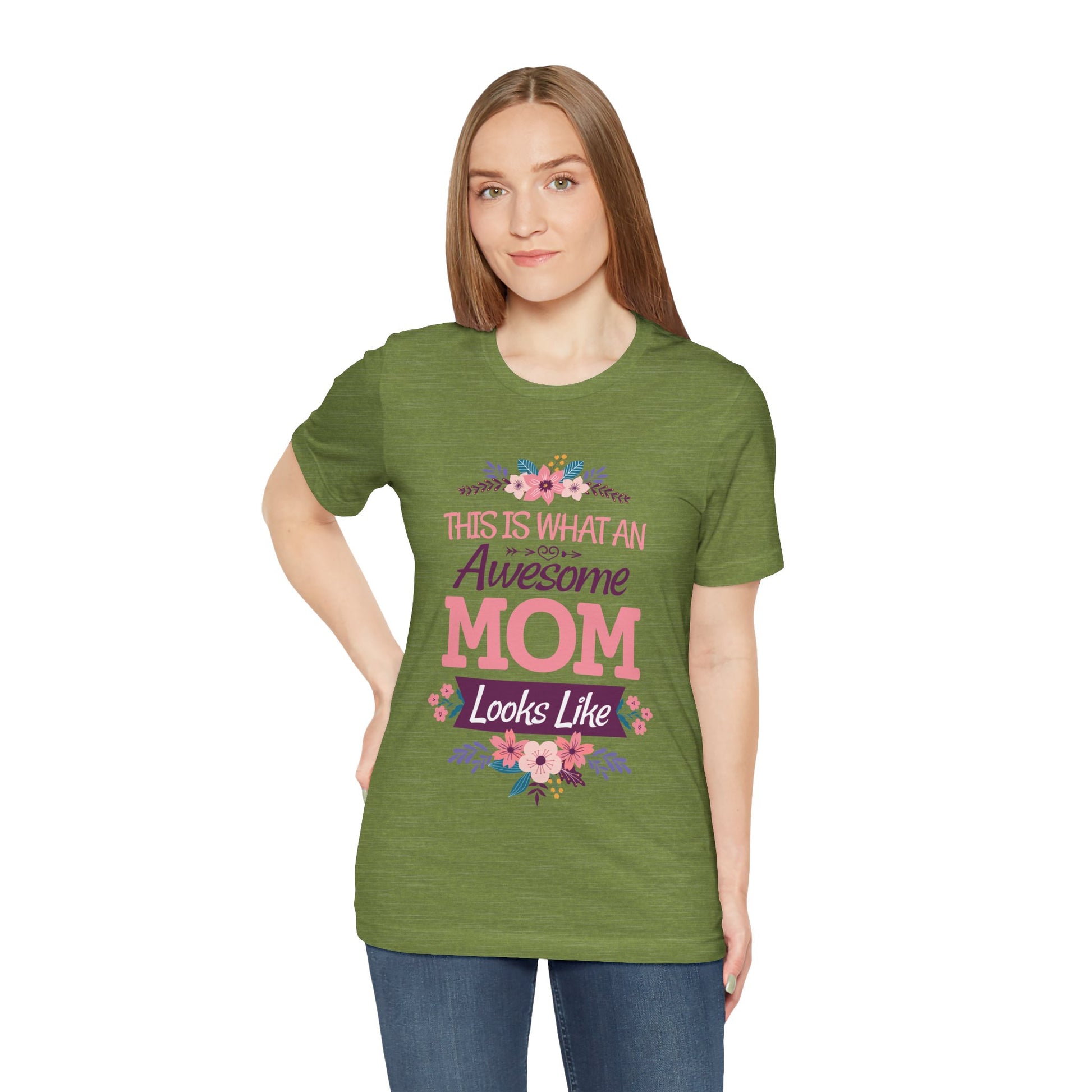Awesome Mom T-Shirt — "This Is What An Awesome Mom Looks Like" Floral Tee