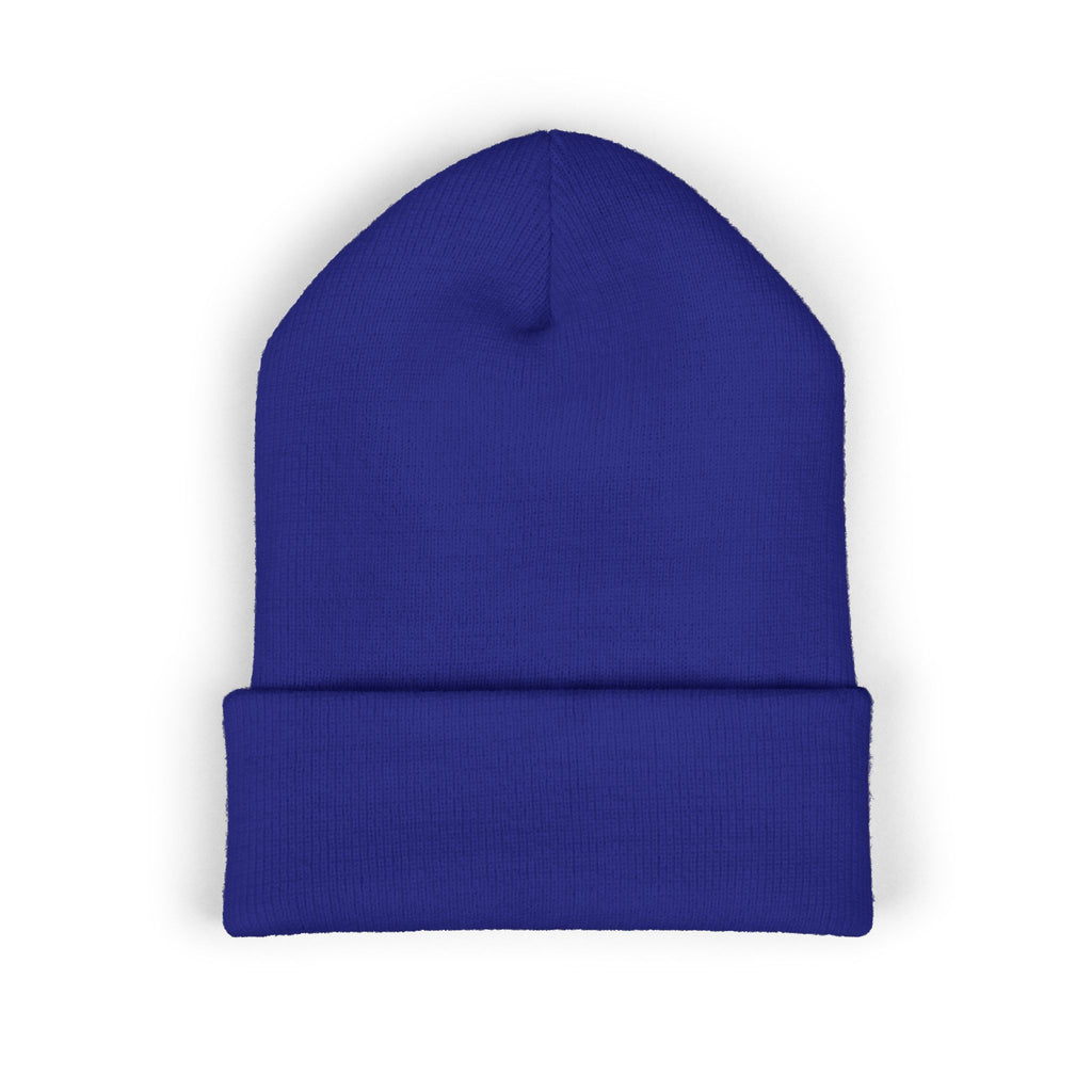 Embroidered 'Viinriti Est' Cuffed Beanie — Classic Knit Winter Hat