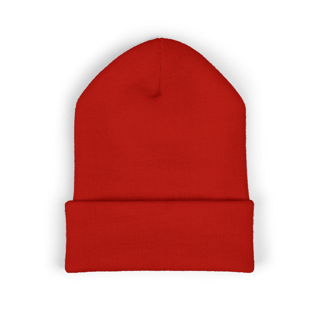 Embroidered 'Viinriti Est' Cuffed Beanie — Classic Knit Winter Hat