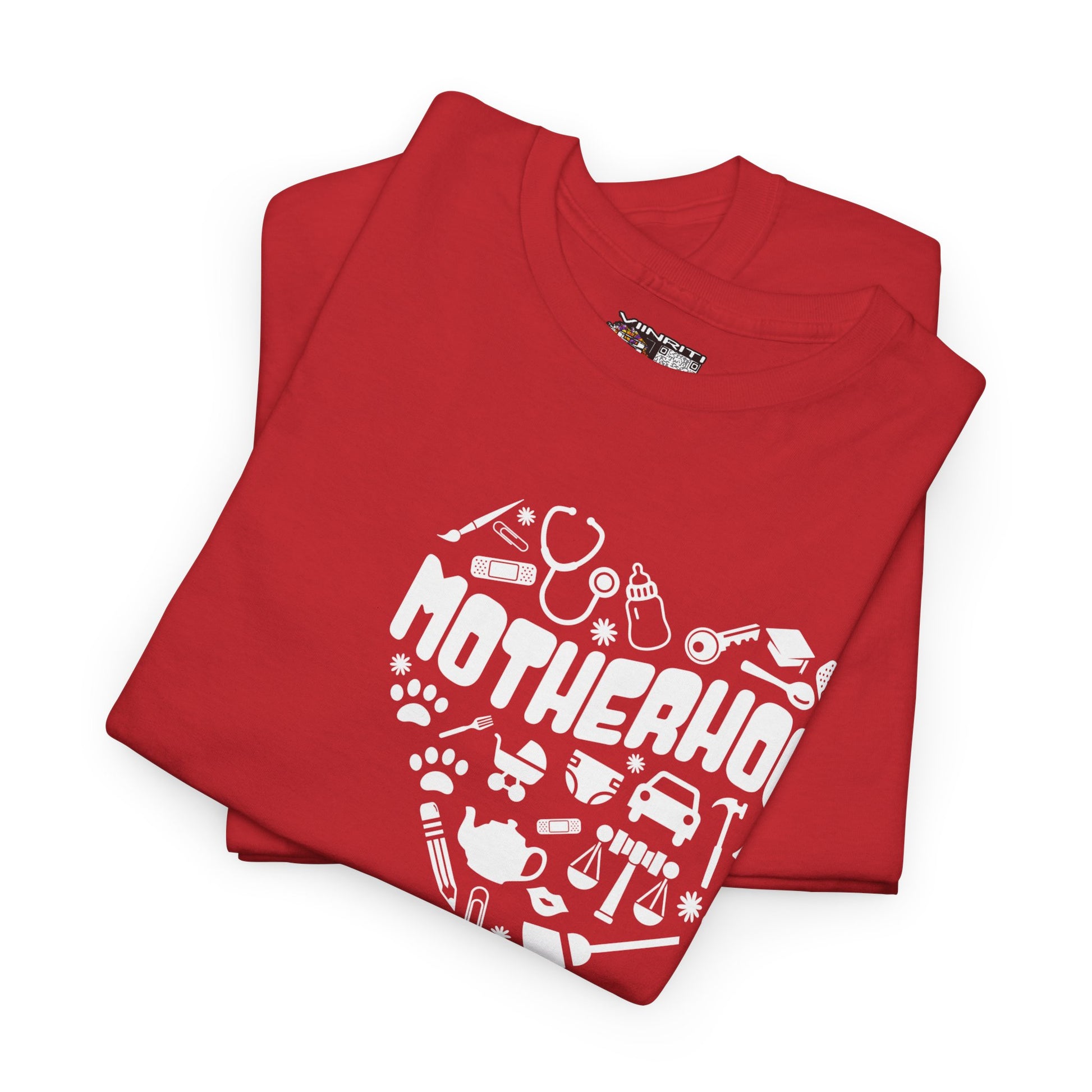 Motherhood Heart Tee — Mom Life Graphic T-Shirt