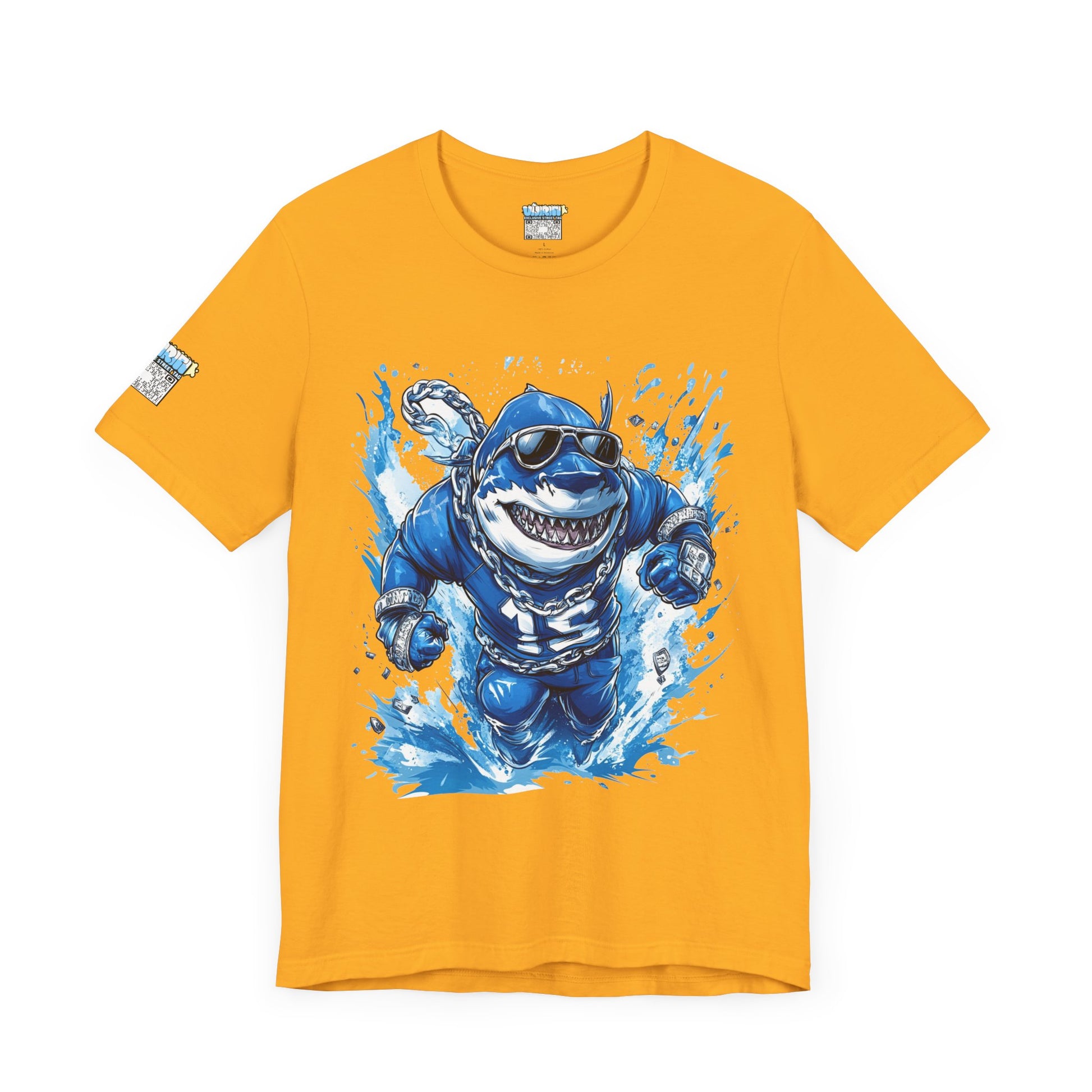 Ocean Dripp Blue Shark Graphic Unisex Tee - Fun Beachwear for Summer Adventures