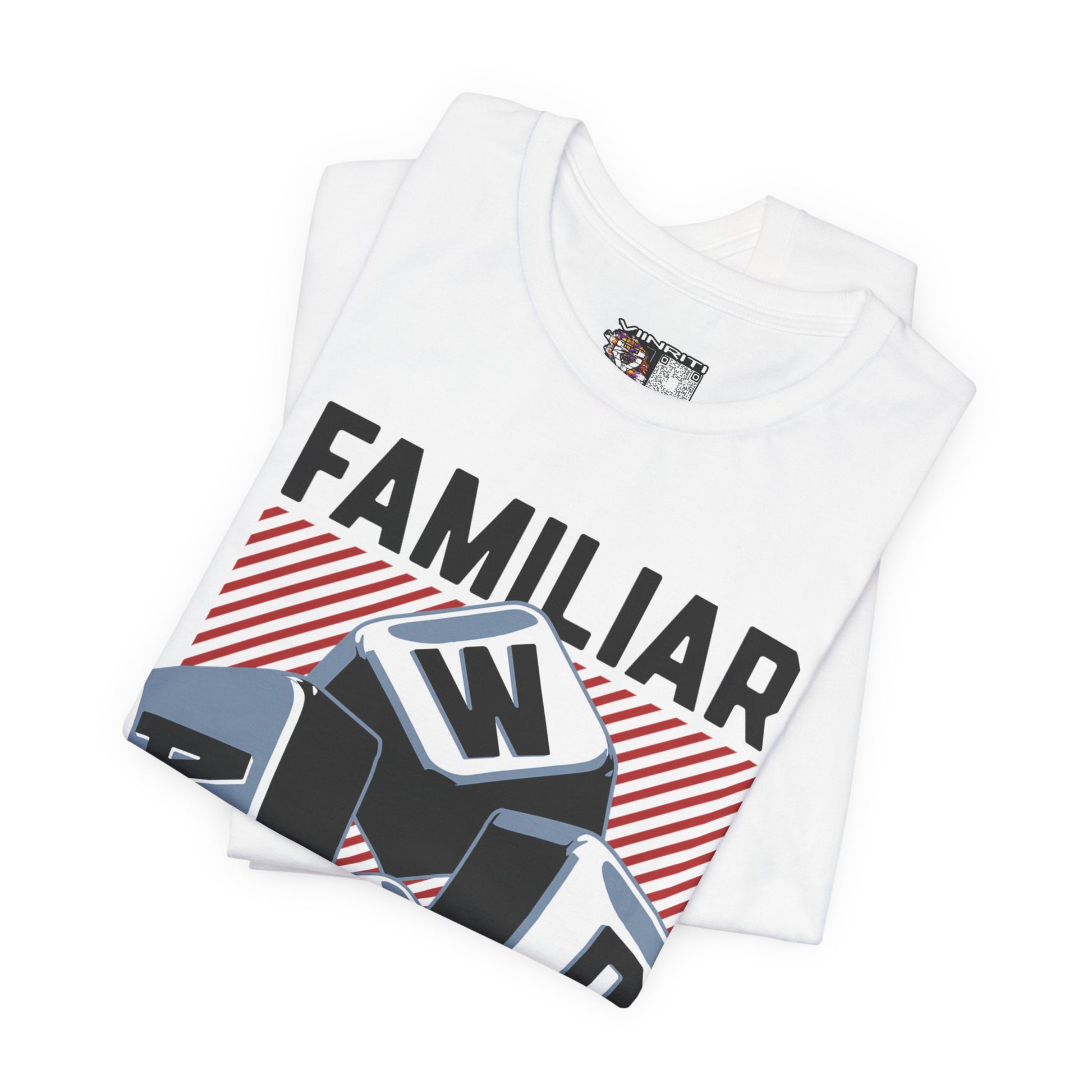 ""Gamer WASD Keys T‑Shirt — "Familiar to Gamers" Retro Keycap Tee