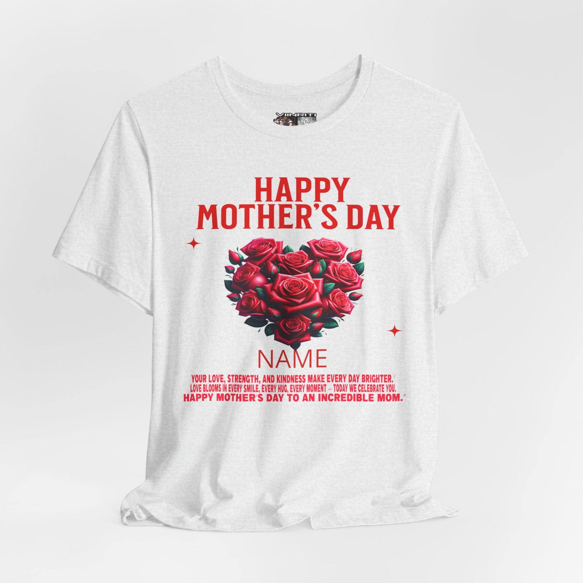 Mother's Day Rose Heart Tee — Personalized "Happy Mother's Day" Shirt