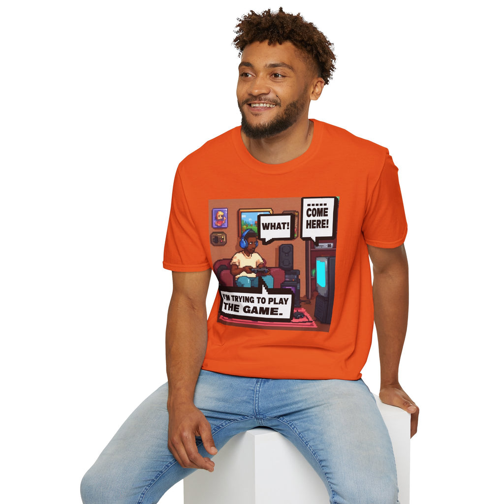 Gamer Comic Tee — "I'm Trying to Play the Game" Graphic T-Shirt