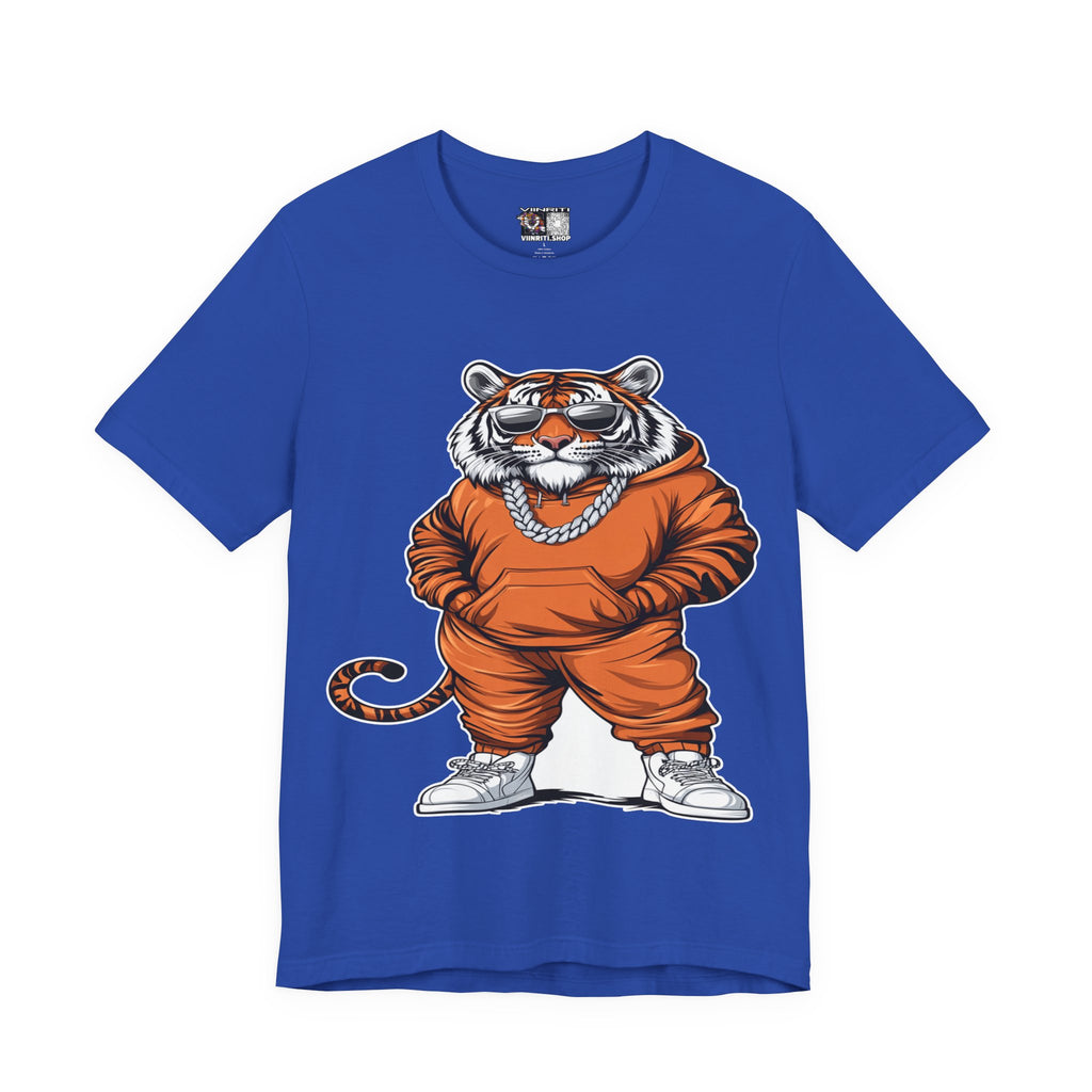 Tiger Streetwear T-Shirt — Cool Cartoon Tiger in Tracksuit Graphic Tee
