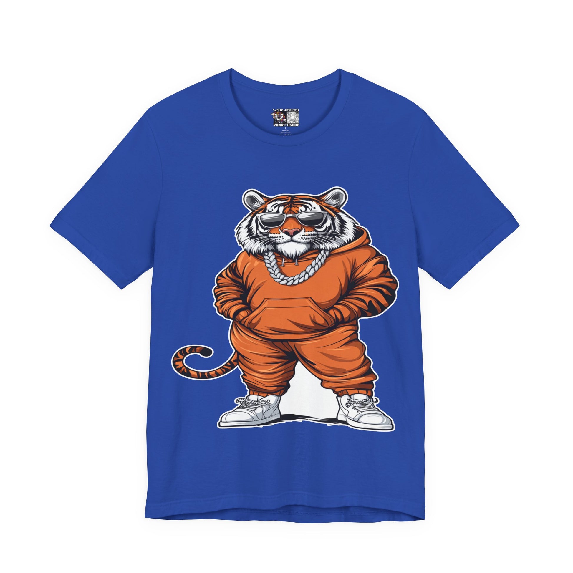 Tiger Streetwear T-Shirt — Cool Cartoon Tiger in Tracksuit Graphic Tee