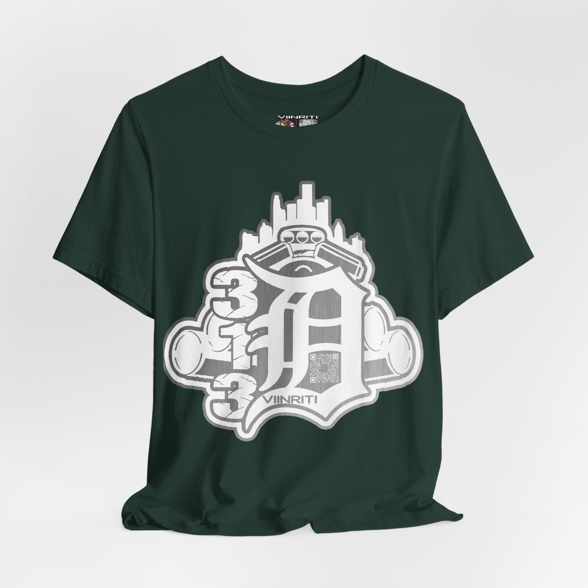 Detroit Vintage Logo T-Shirt — D City Skyline Emblem