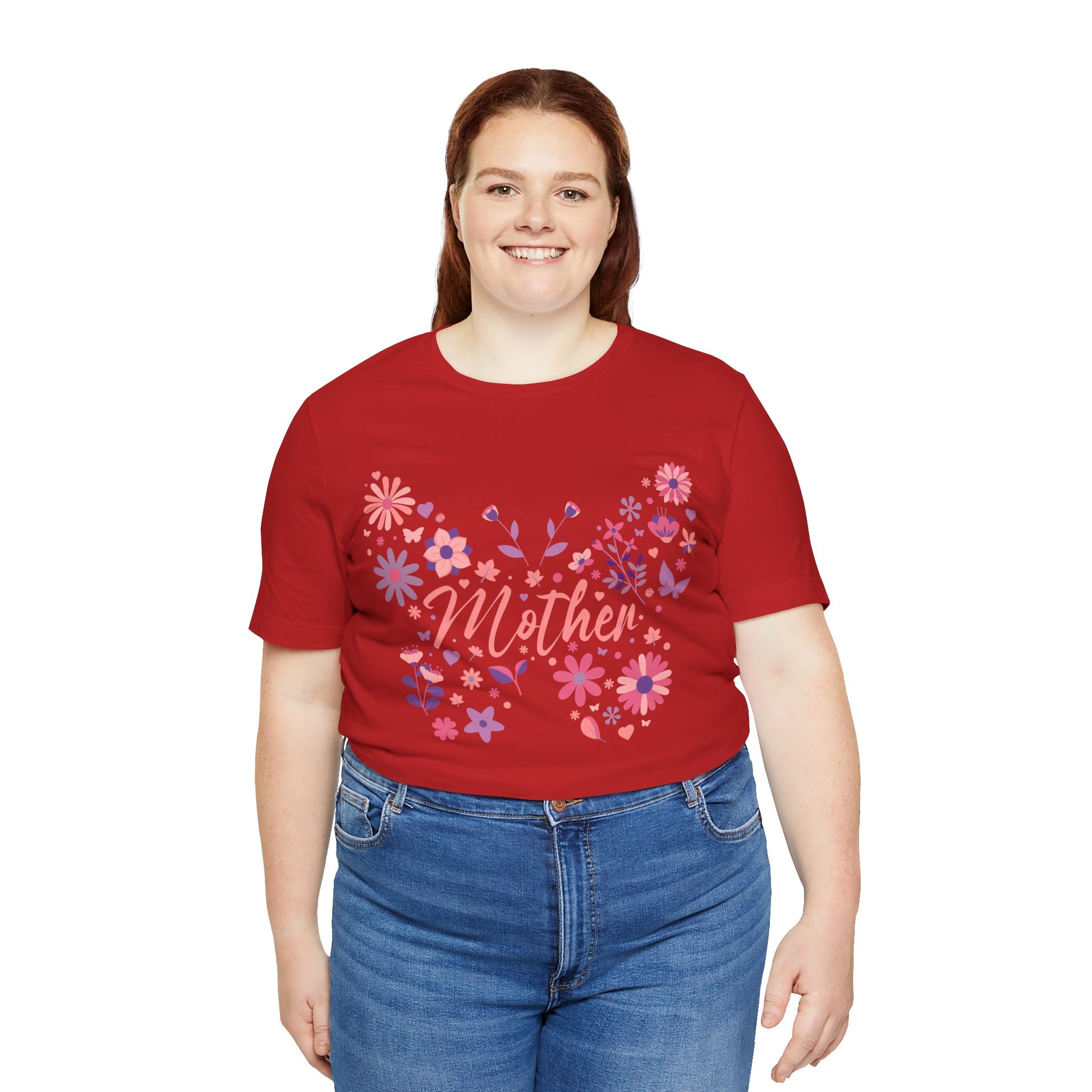 Butterfly Mother T-Shirt,Tee for Mom, Floral Gift, Birthday Present, Mother's Day Apparel, Cute Butterfly Design