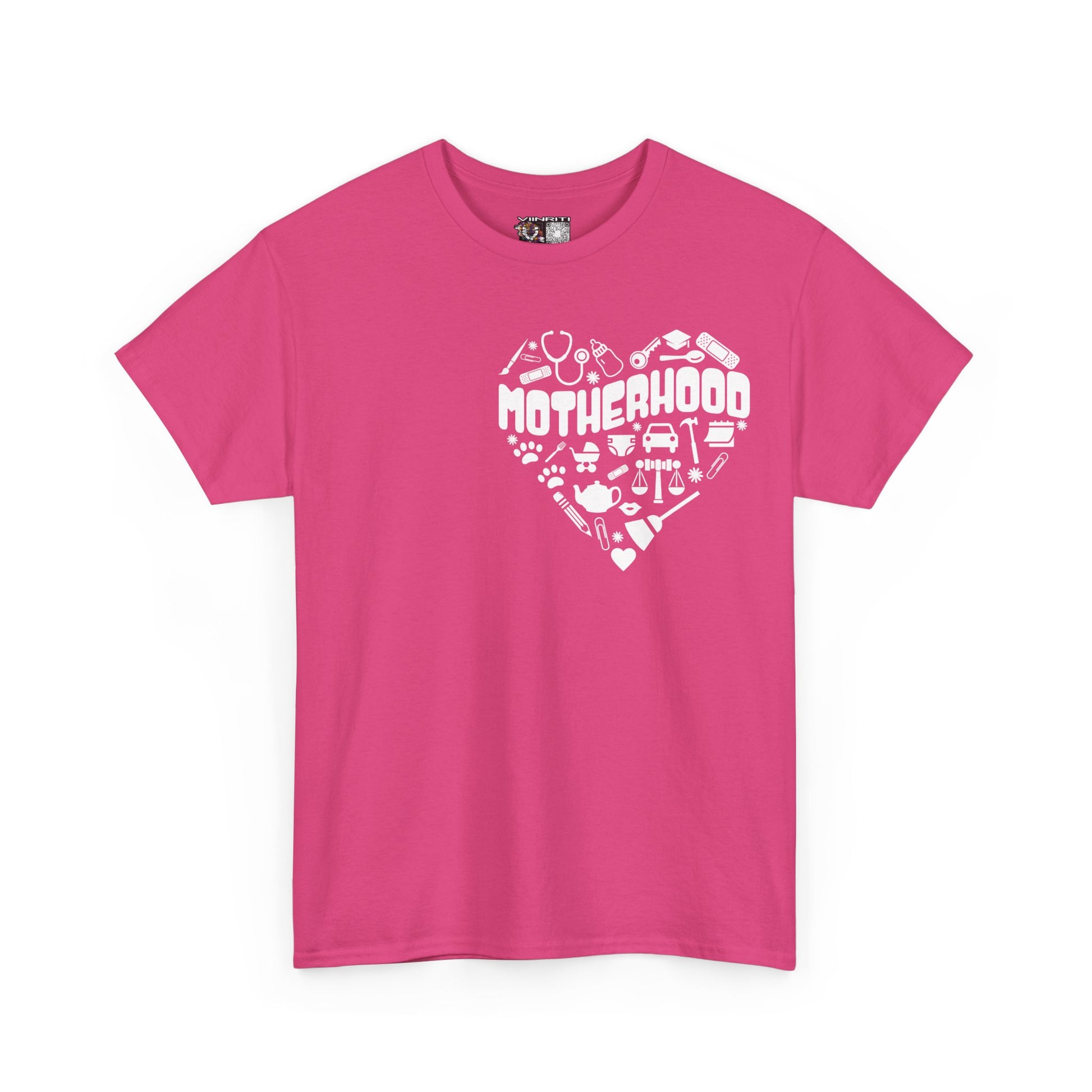 Motherhood Heart Tee — Mom Life Graphic T-Shirt