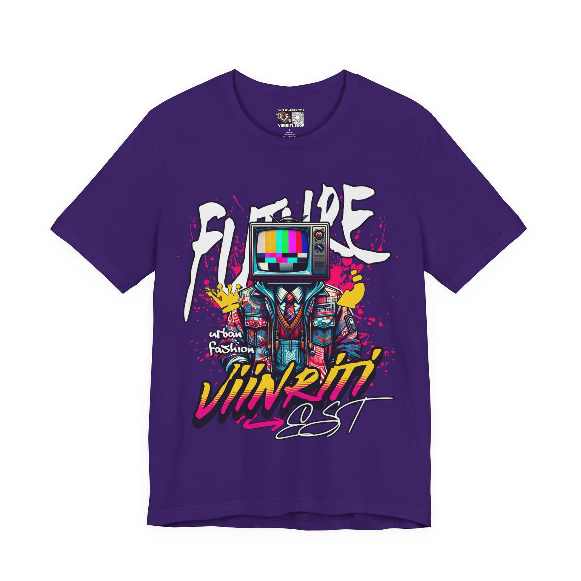 """"" VIINRITI  EXCLUSIVE Retro TV Robot Graphic Tee — "Vibe In Reset" Streetwear T-Shirt