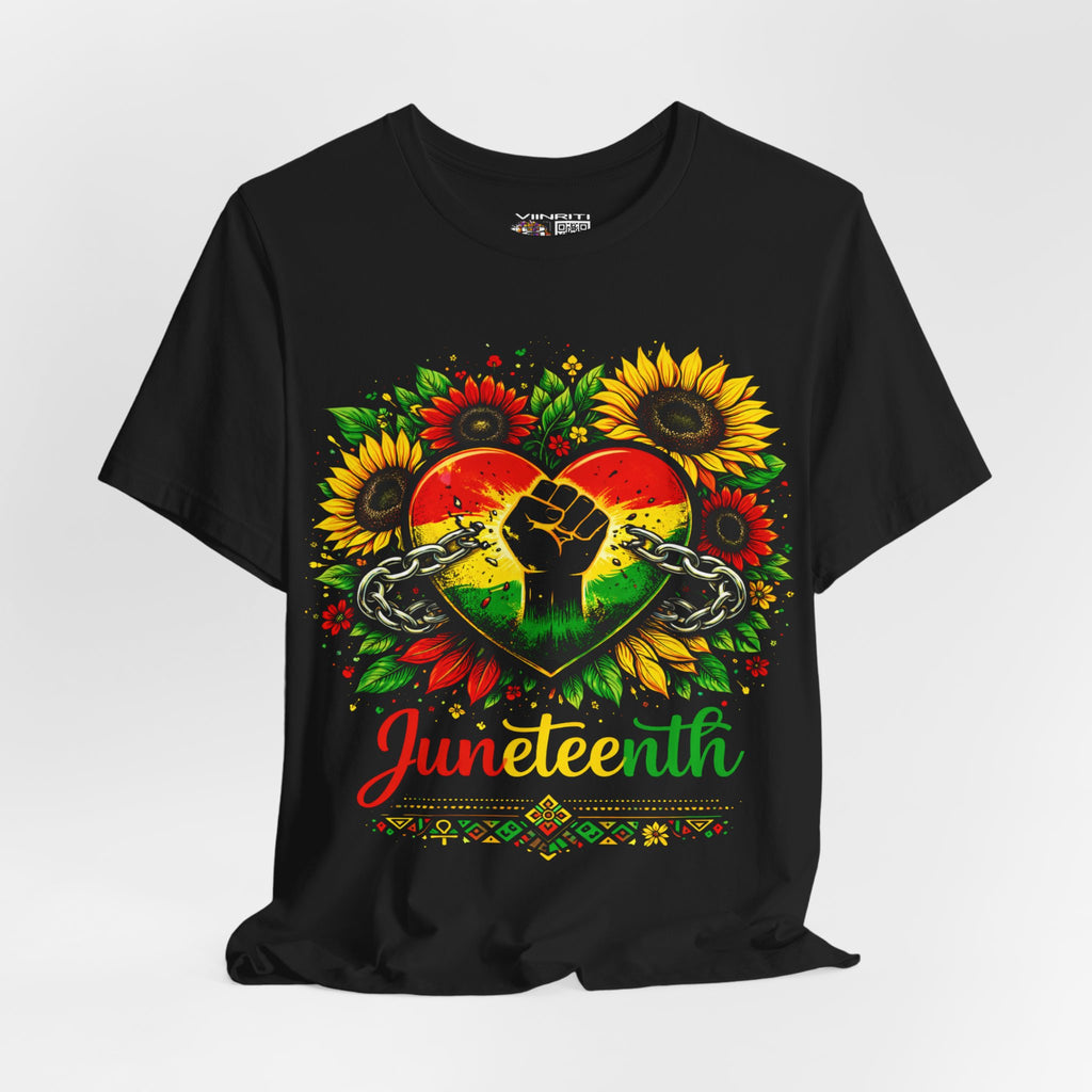 Juneteenth Heart Fist T-Shirt — Black History Celebration Tee